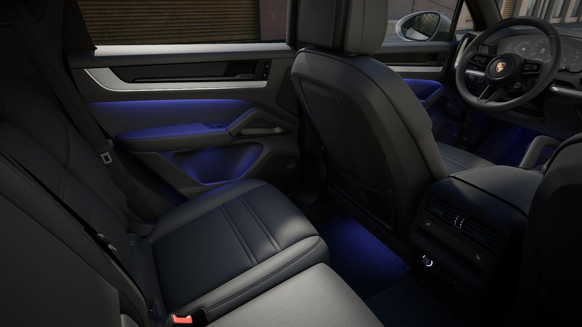 Interior view showing the back seats of Cayenne
