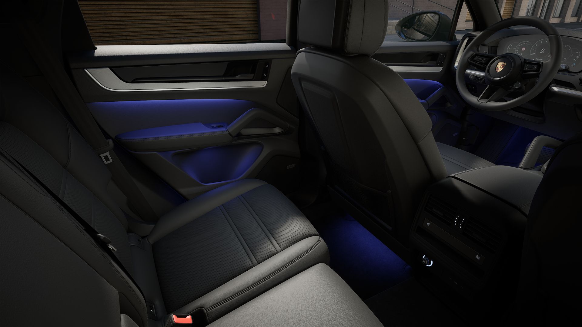 Interior view showing the back seats of Cayenne