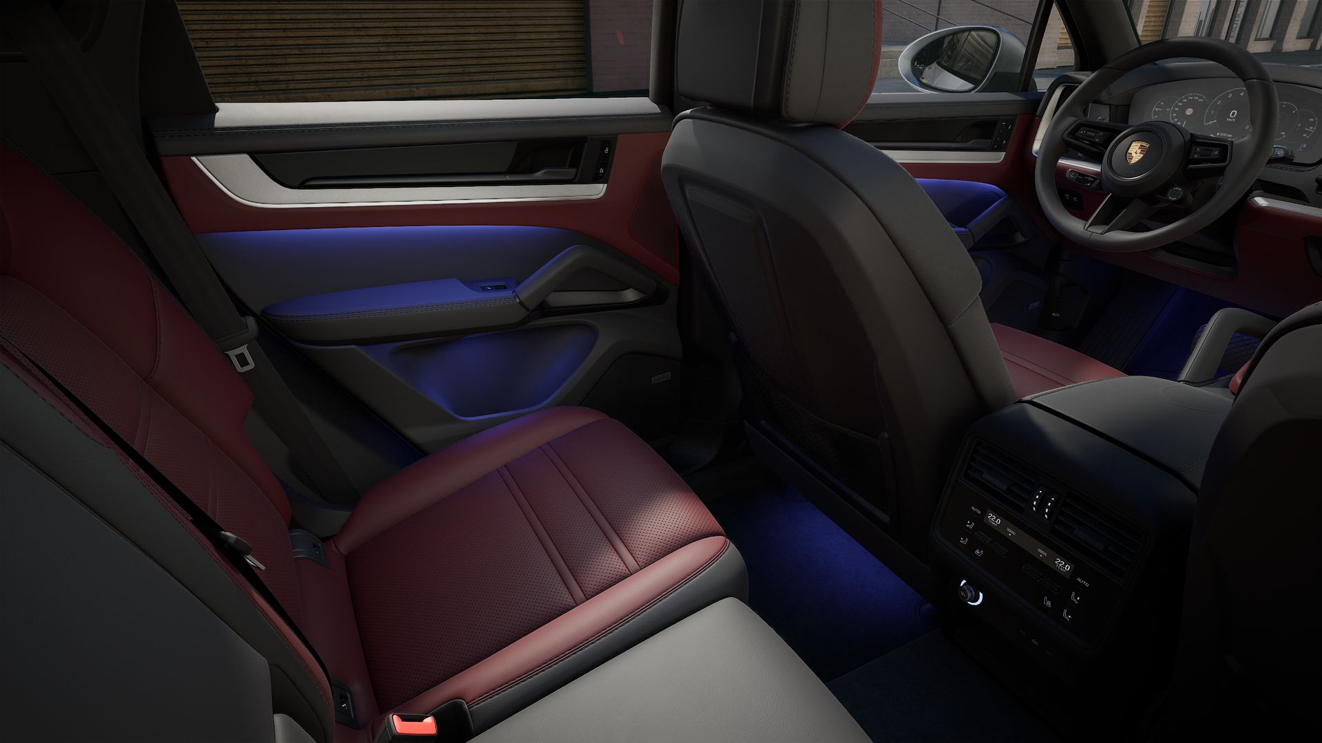 Interior view showing the back seats of Cayenne