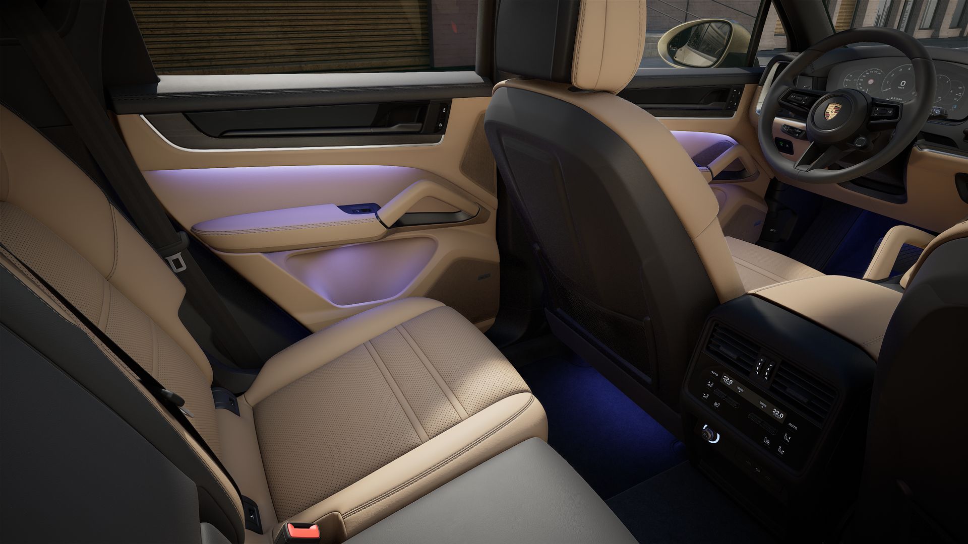 Interior view showing the back seats of Cayenne