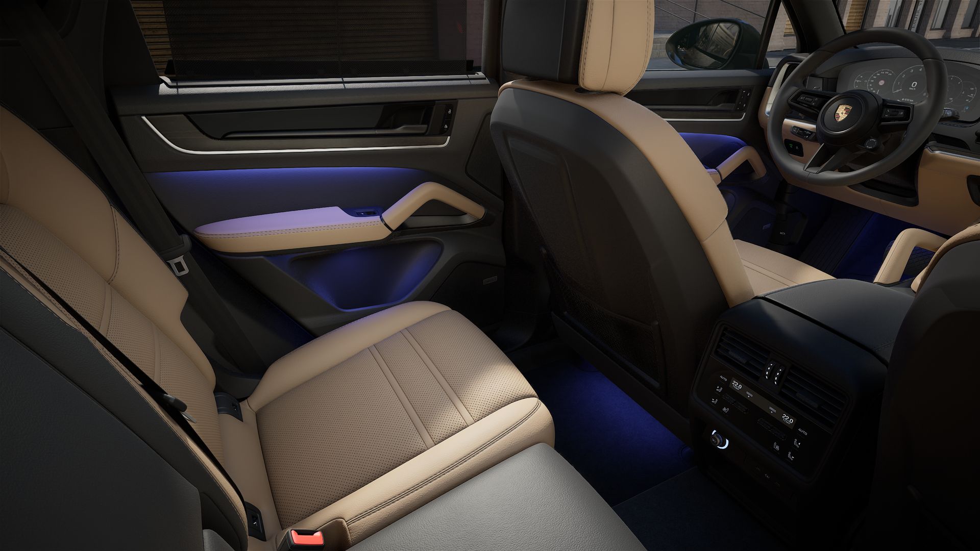 Interior view showing the back seats of Cayenne
