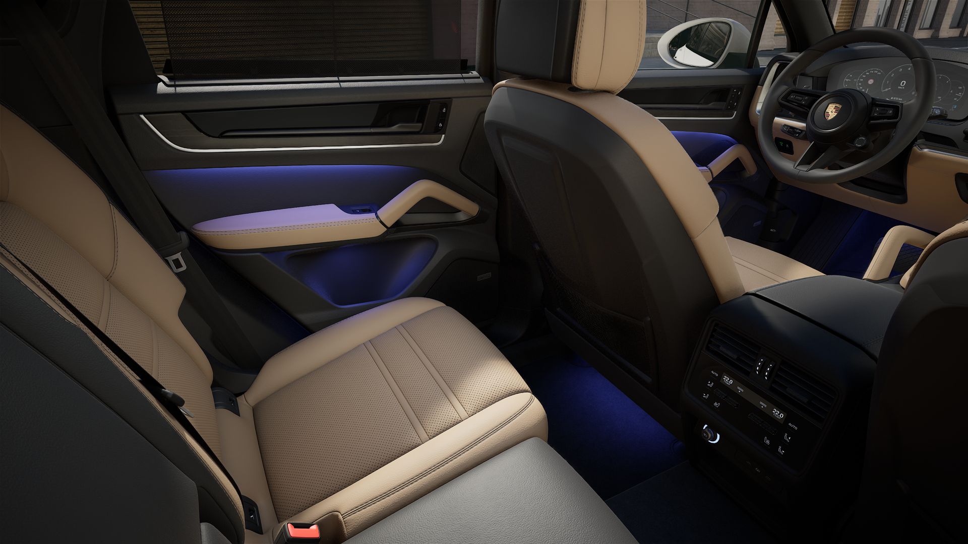 Interior view showing the back seats of Cayenne