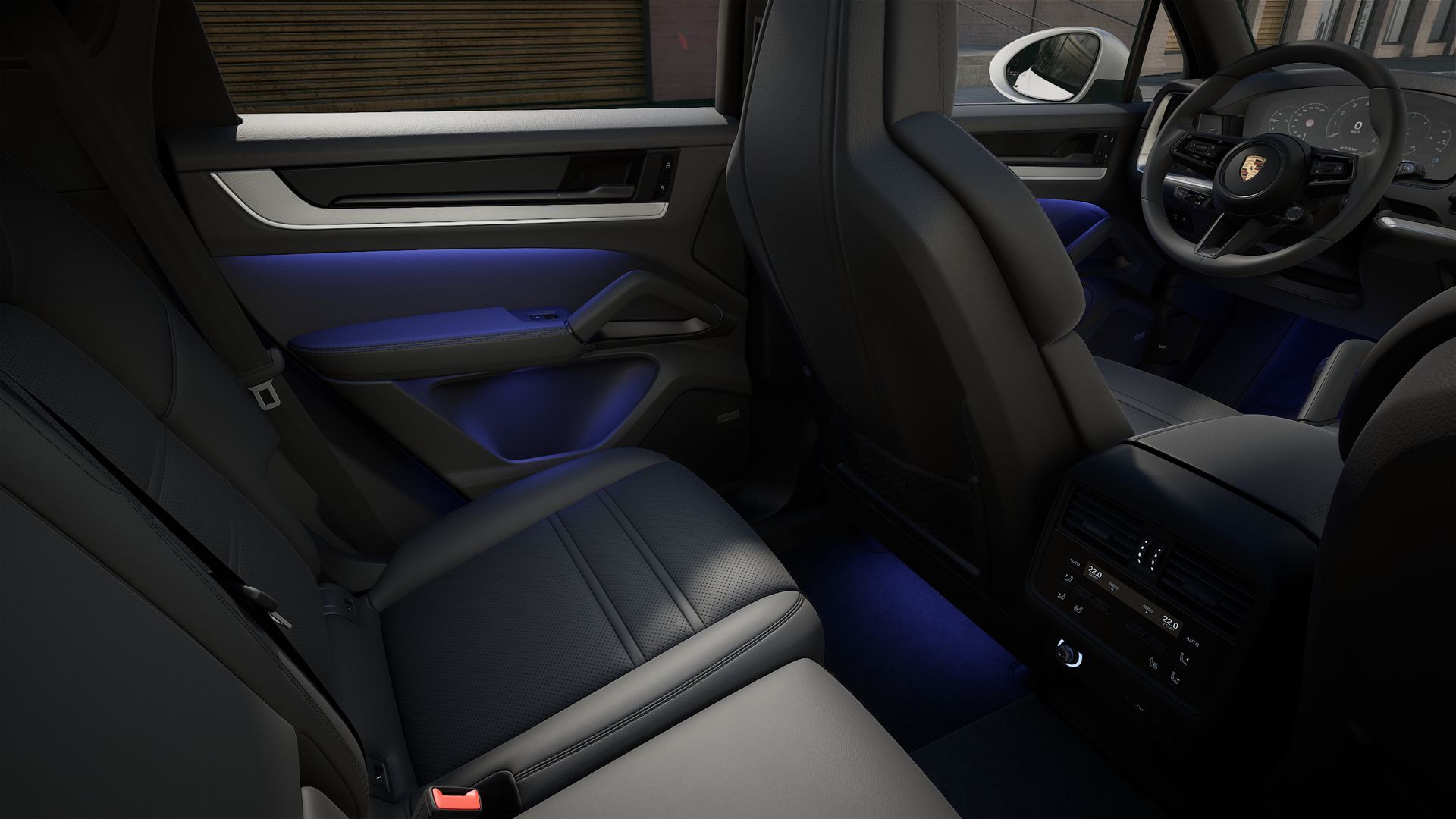Interior view showing the back seats of Cayenne