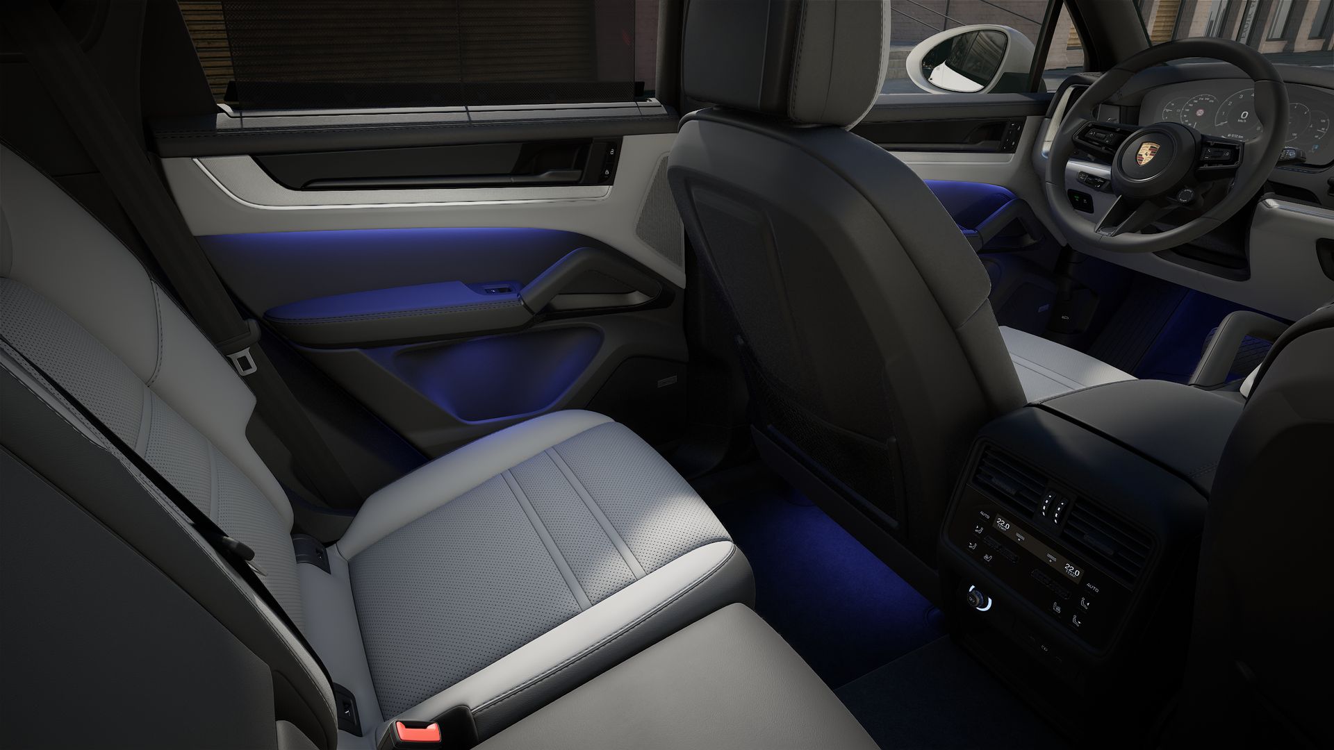 Interior view showing the back seats of Cayenne