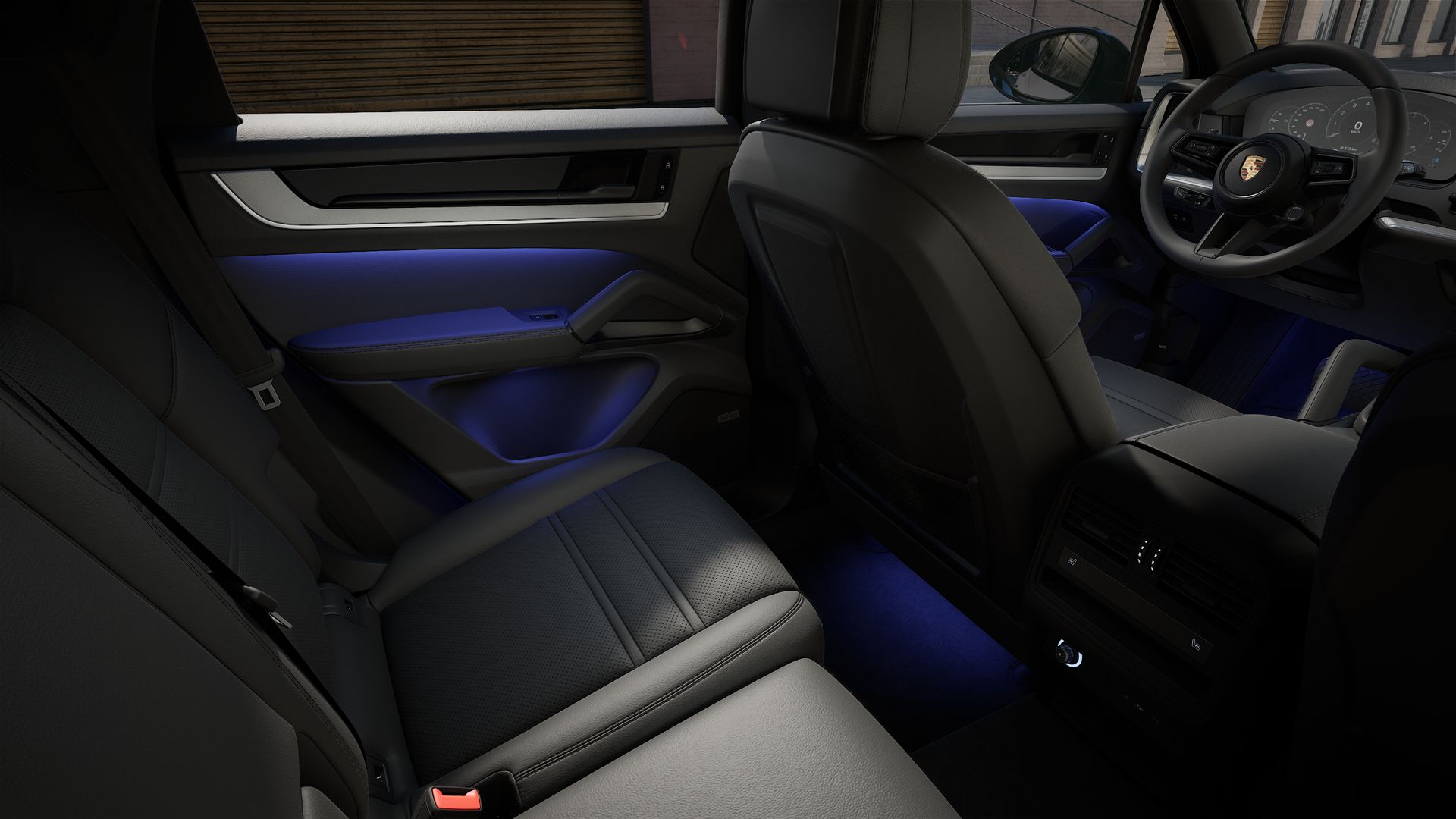 Interior view showing the back seats of Cayenne