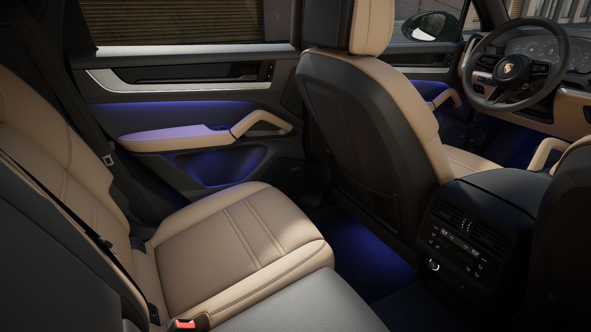 Interior view showing the back seats of Cayenne