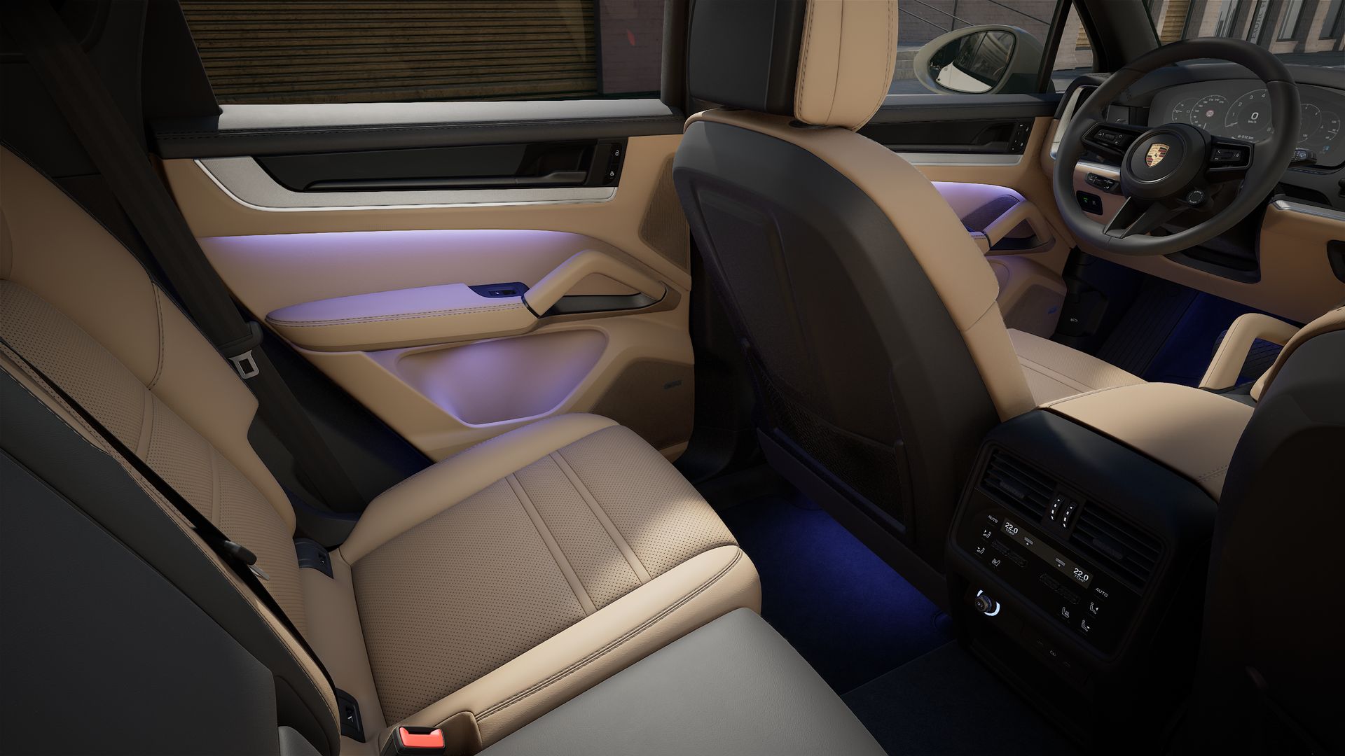 Interior view showing the back seats of Cayenne
