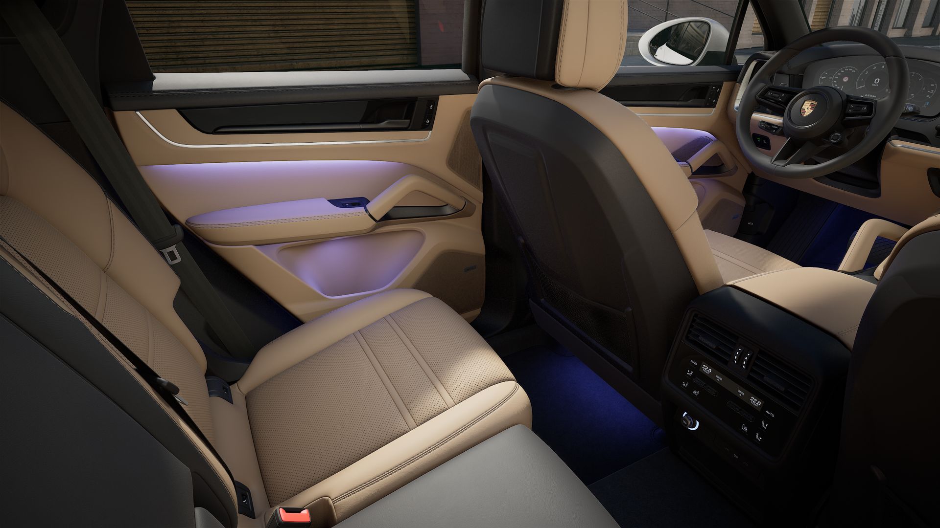 Interior view showing the back seats of Cayenne