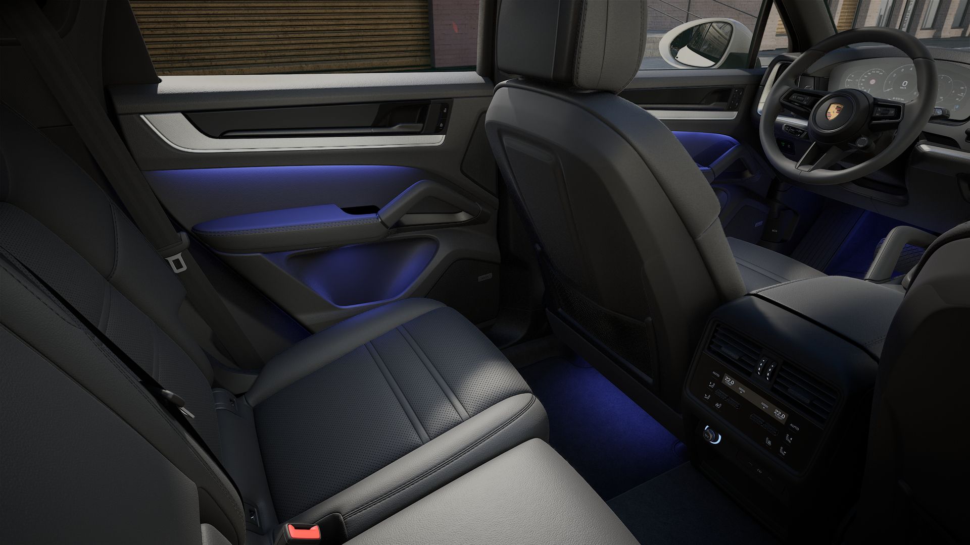 Interior view showing the back seats of Cayenne
