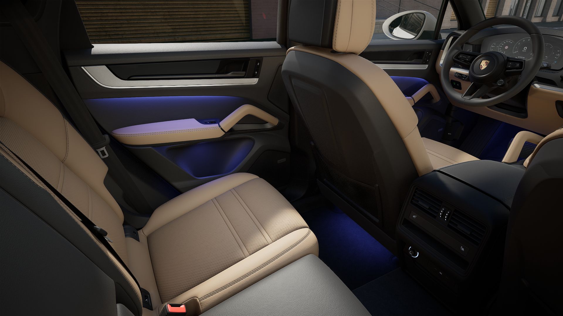 Interior view showing the back seats of Cayenne