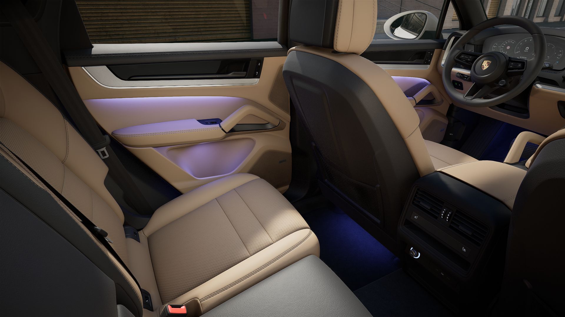 Interior view showing the back seats of Cayenne