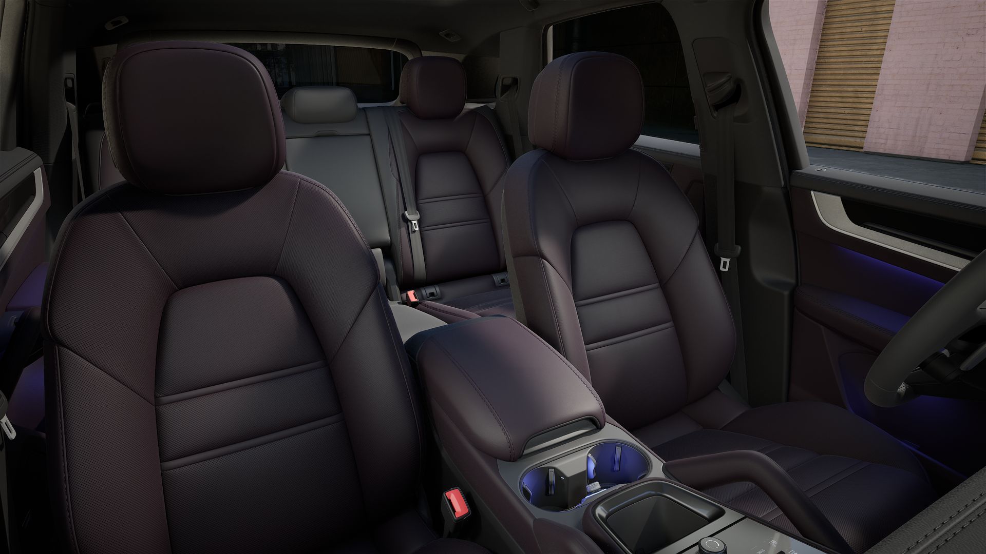 Interior view showing the front seats of Cayenne