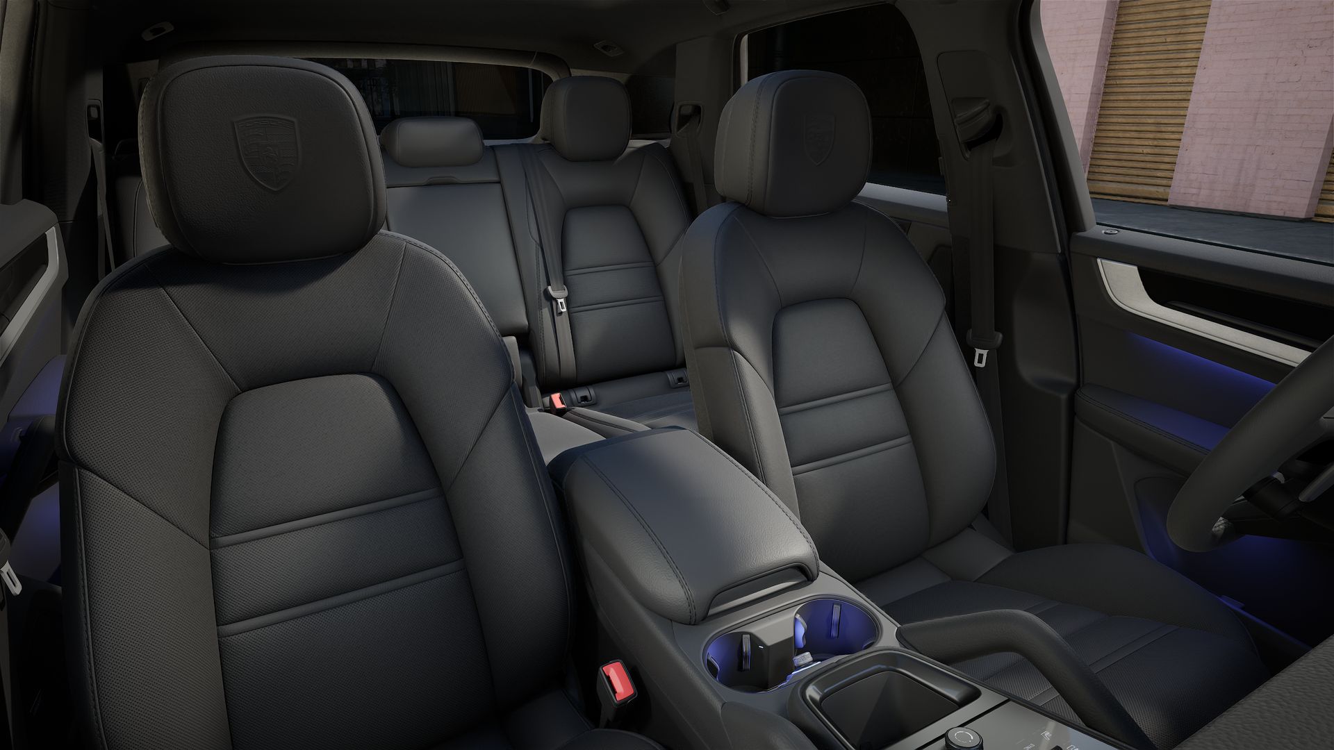 Interior view showing the front seats of Cayenne