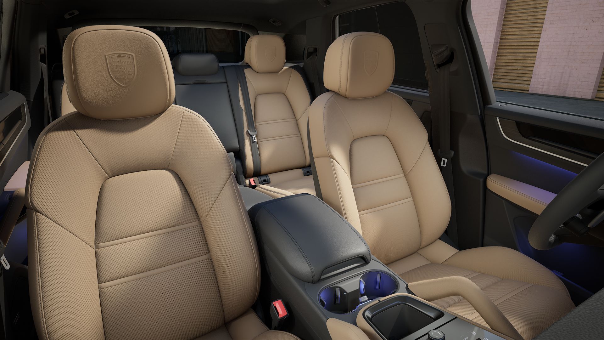 Interior view showing the front seats of Cayenne