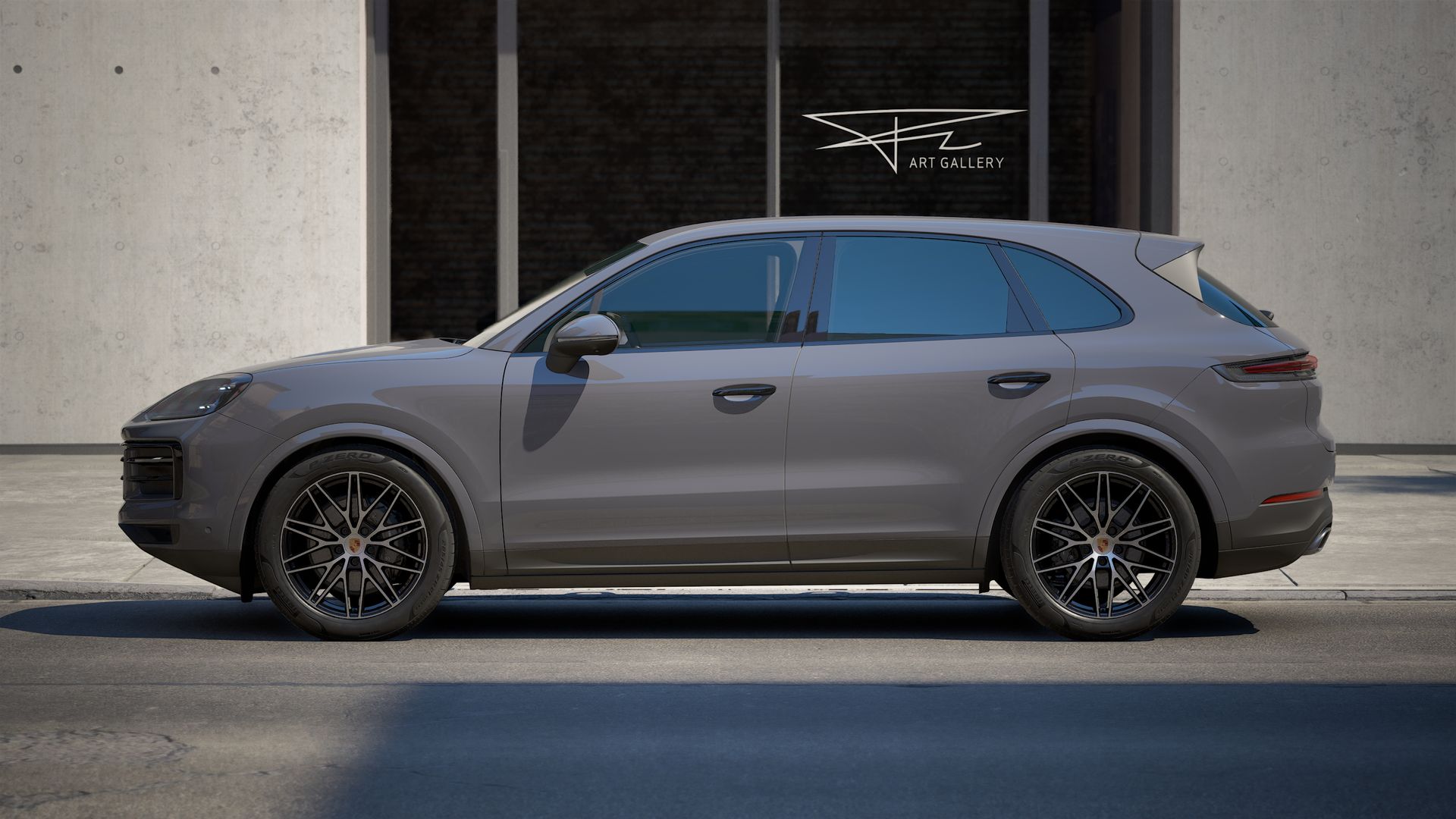 Exterior view of Cayenne showing the left side of the car