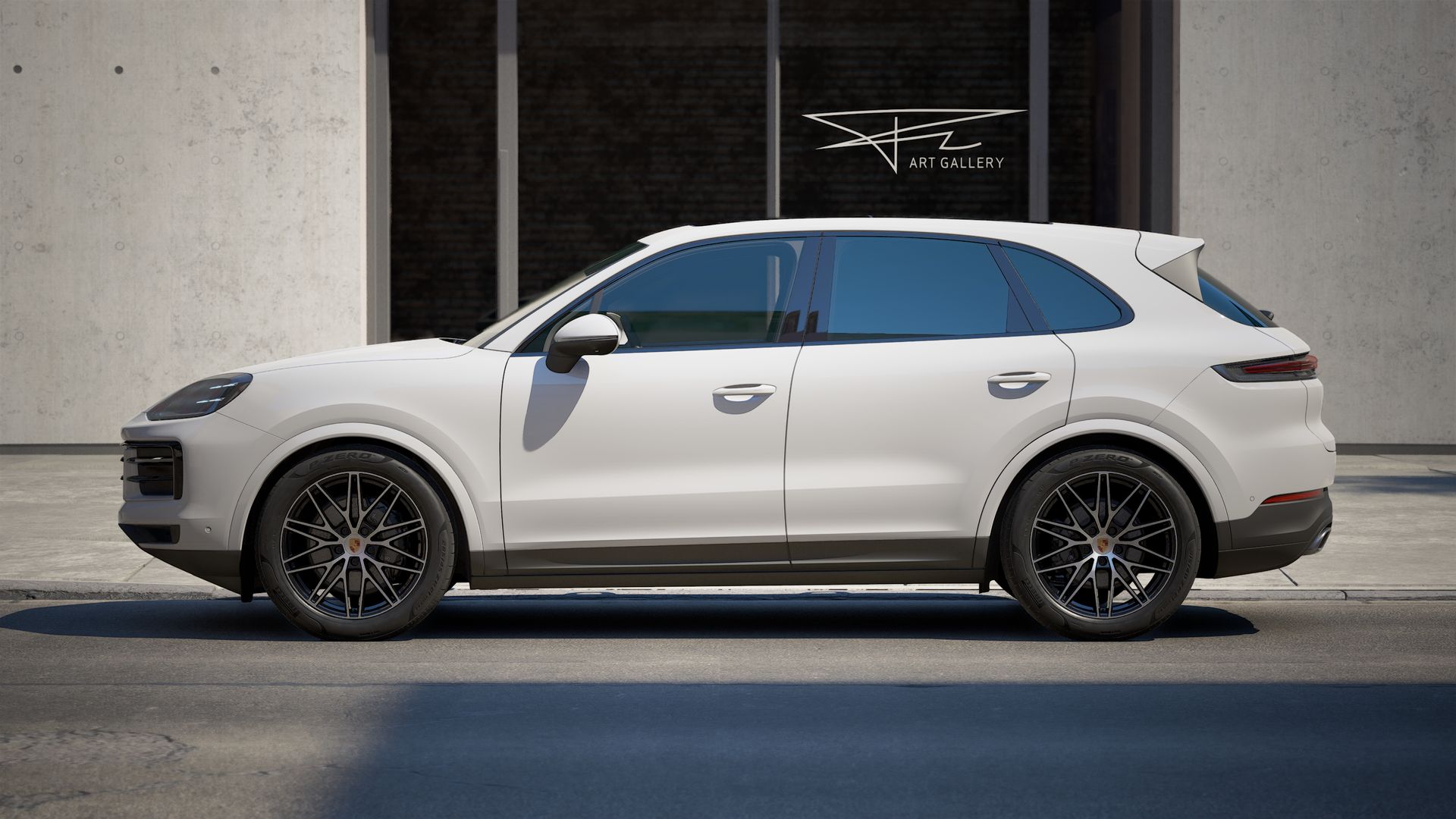 Exterior view of Cayenne showing the left side of the car