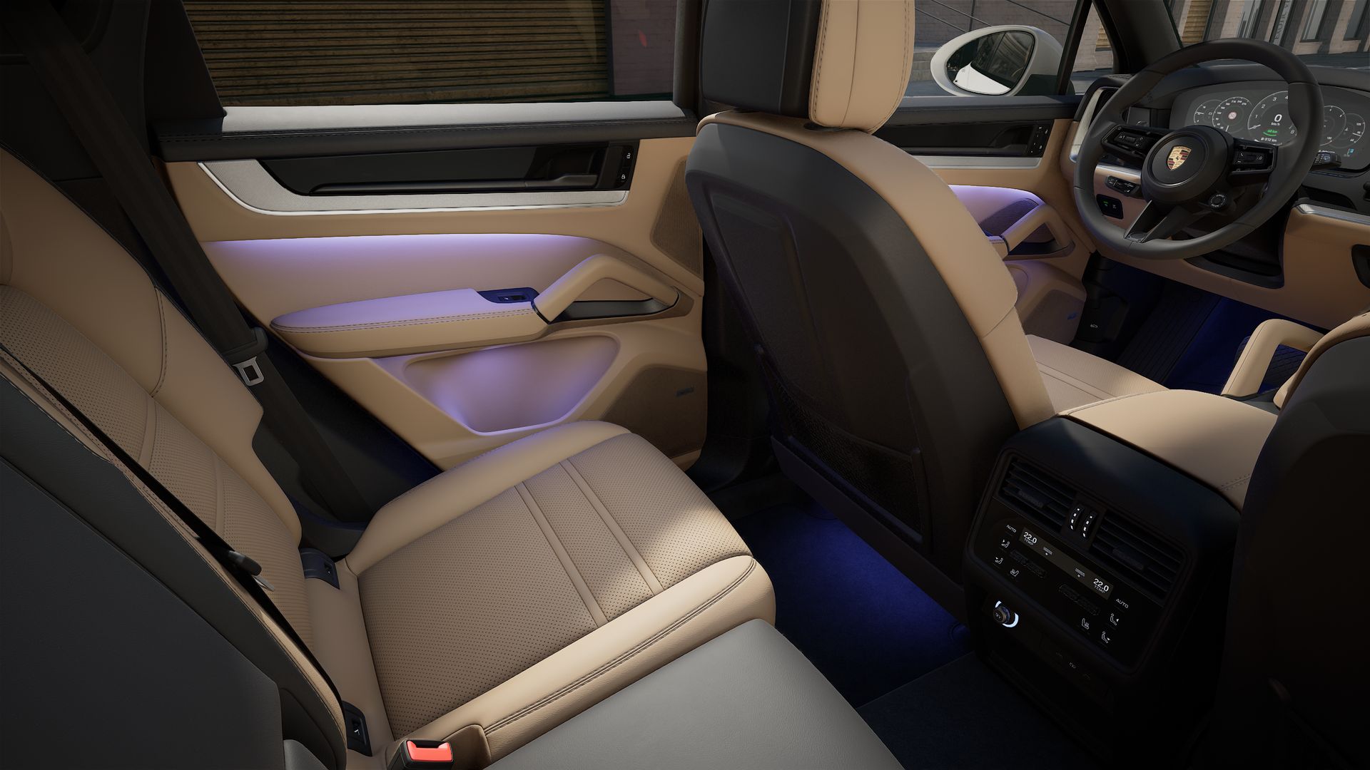 Interior view showing the back seats of Cayenne E-Hybrid
