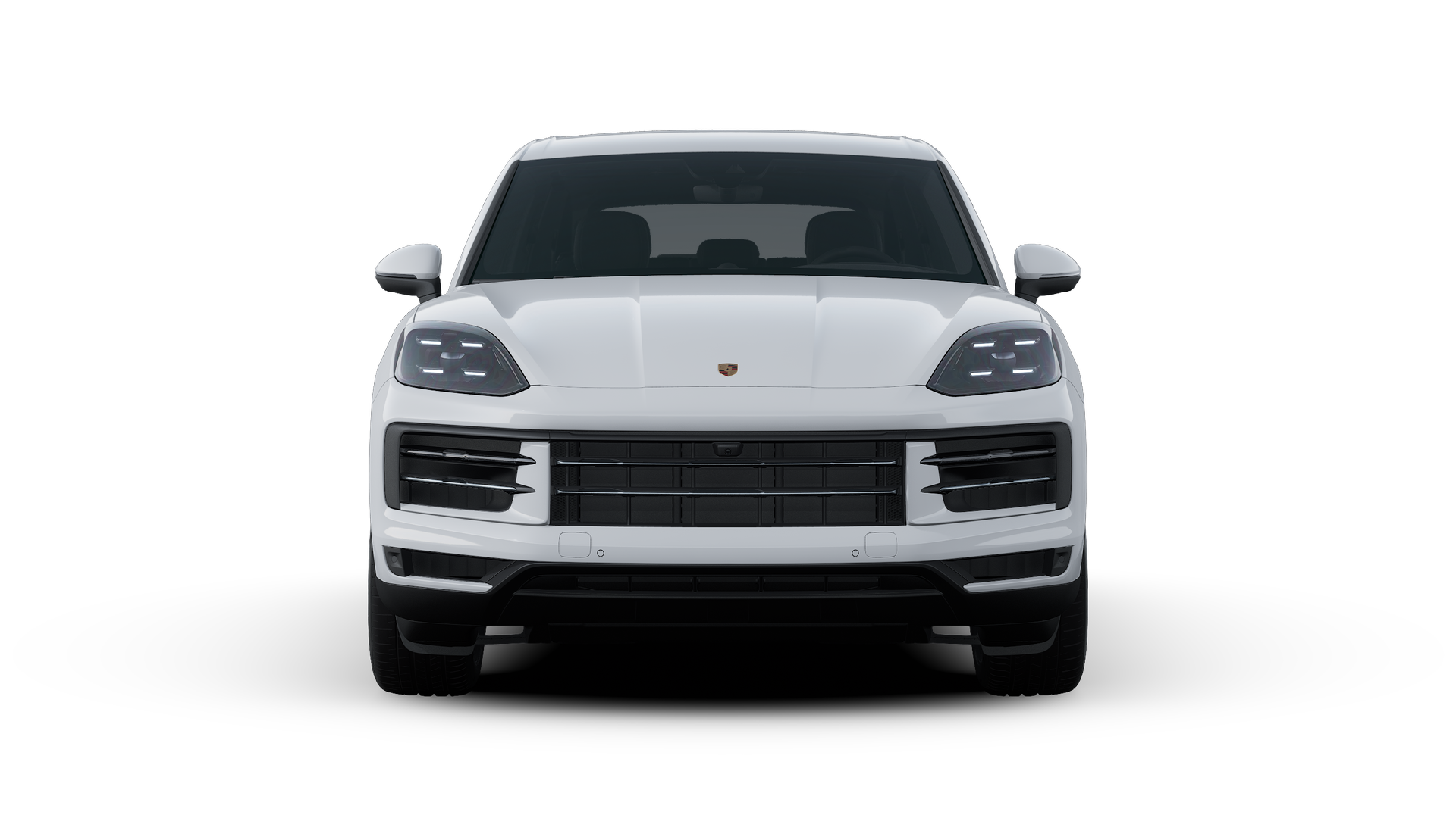 Exterior view of Cayenne E-Hybrid showing the front of the car