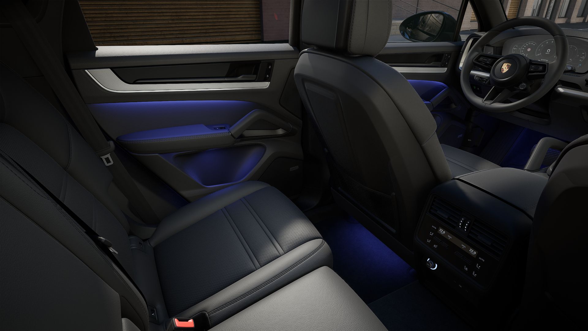 Interior view showing the back seats of Cayenne S