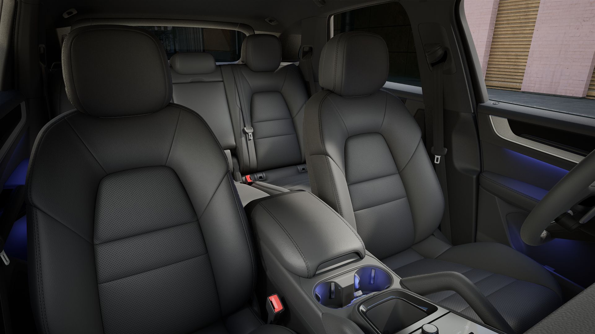 Interior view showing the front seats of Cayenne S