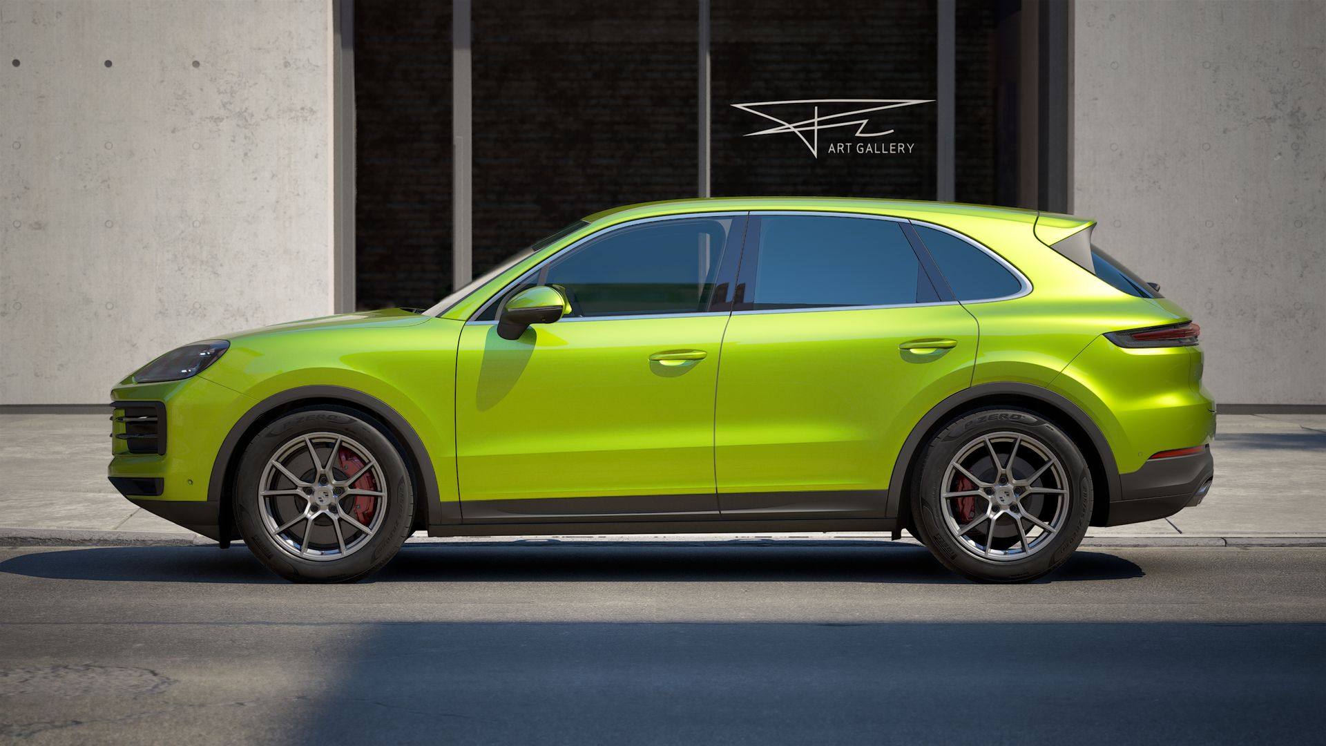 Exterior view of Cayenne S showing the left side of the car