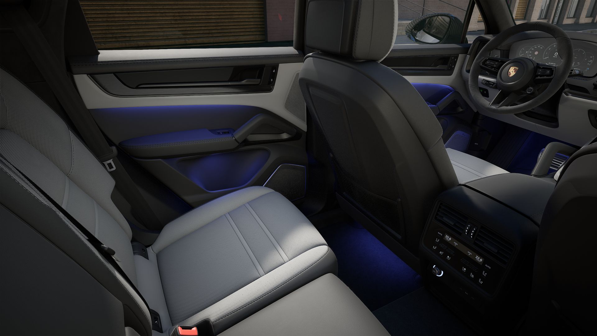 Interior view showing the back seats of Cayenne GTS