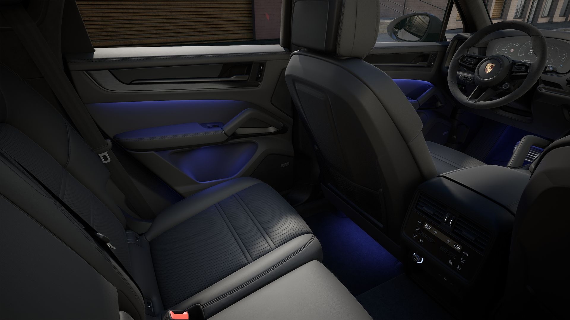 Interior view showing the back seats of Cayenne GTS