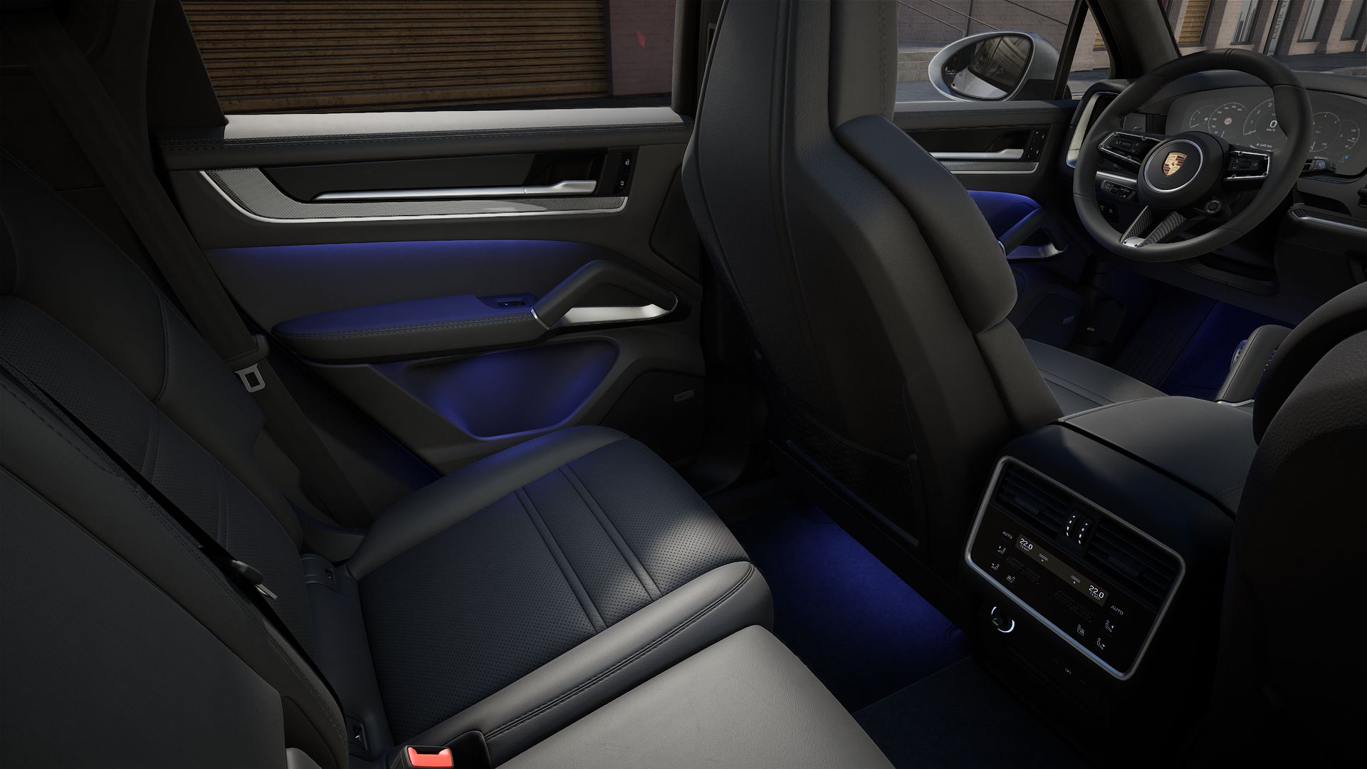 Interior view showing the back seats of Cayenne GTS