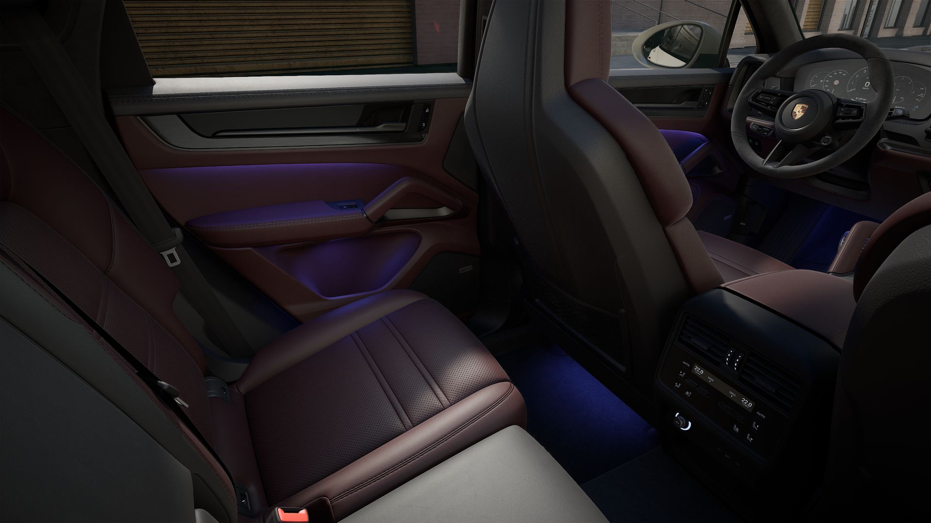 Interior view showing the back seats of Cayenne GTS