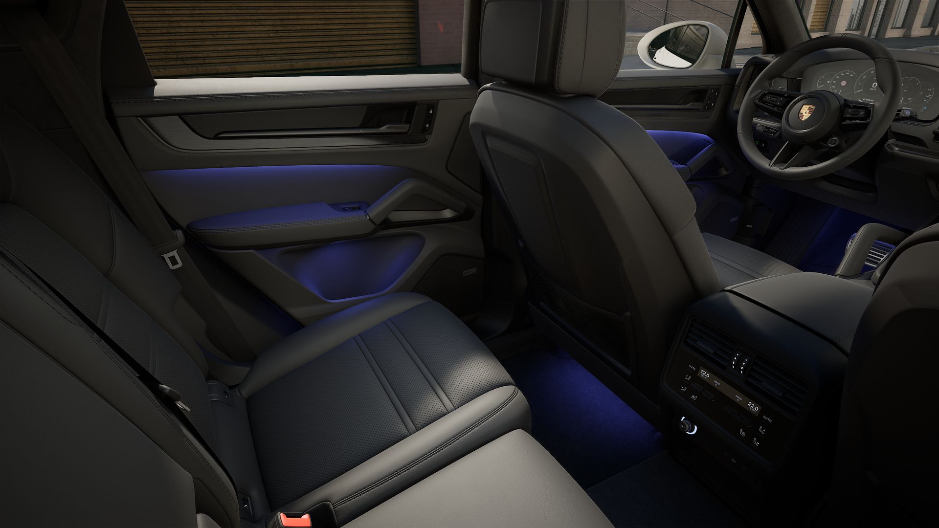 Interior view showing the back seats of Cayenne GTS
