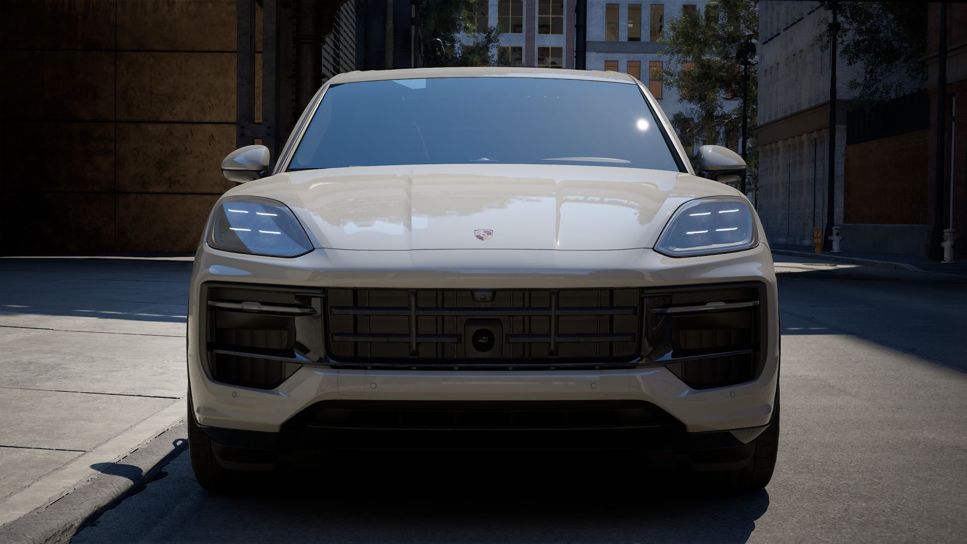 Exterior view of Cayenne GTS showing the front of the car