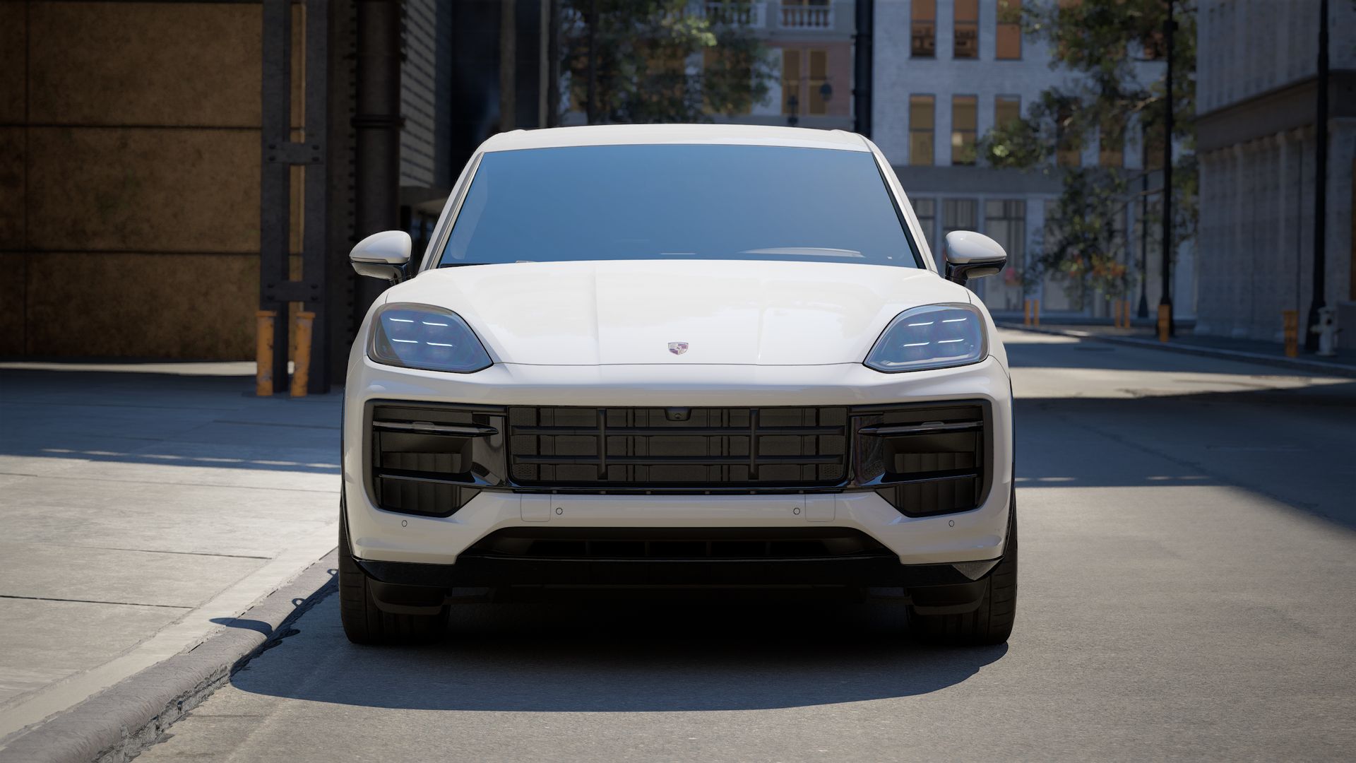 Exterior view of Cayenne GTS showing the front of the car