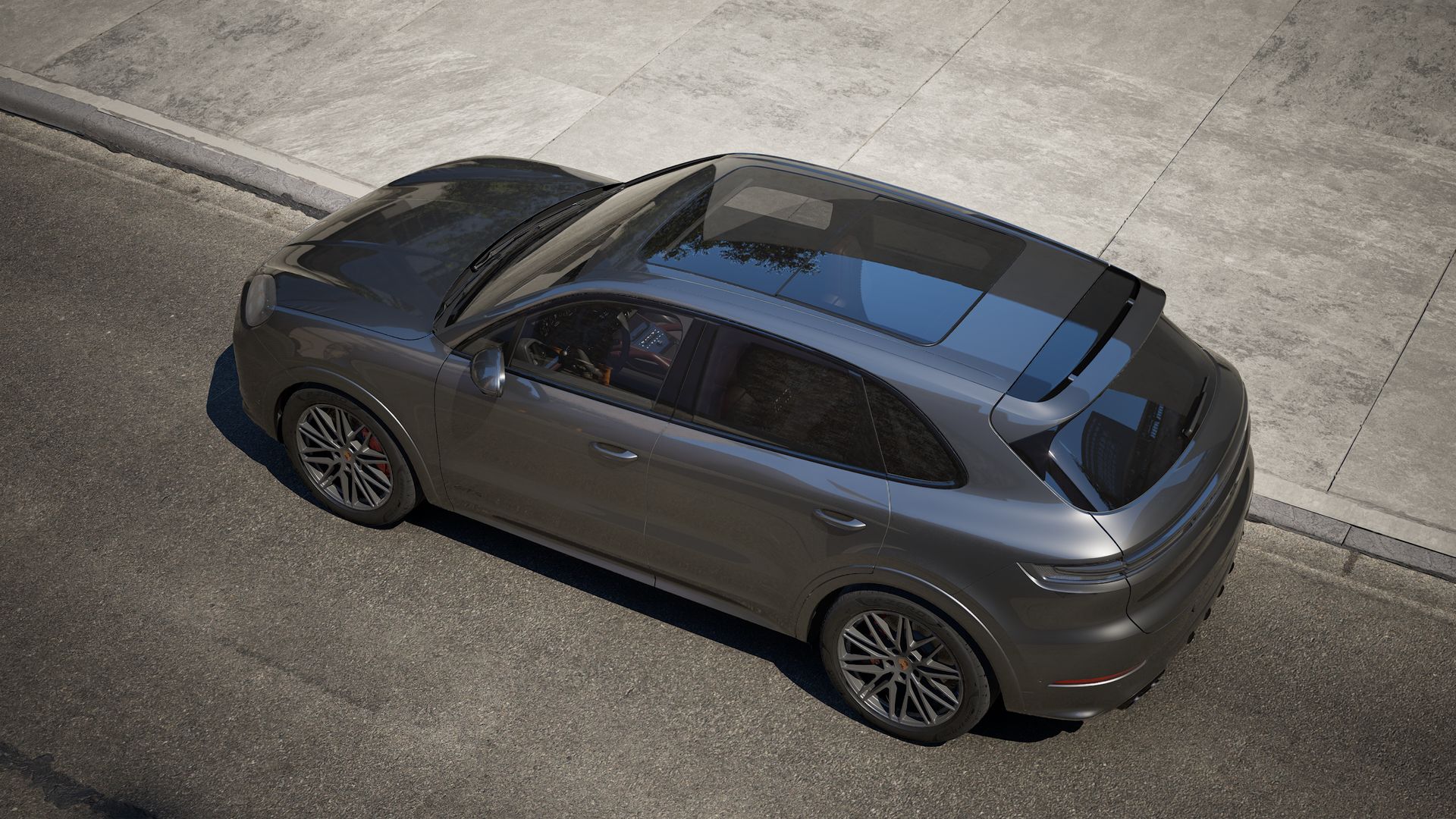 Exterior view of Cayenne GTS seen from above