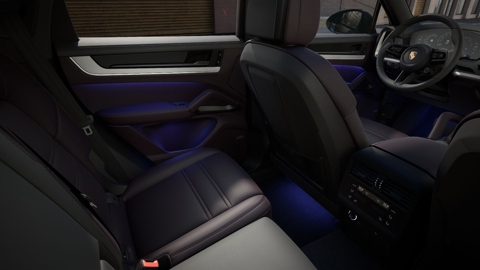 Interior view showing the back seats of Cayenne Coupe