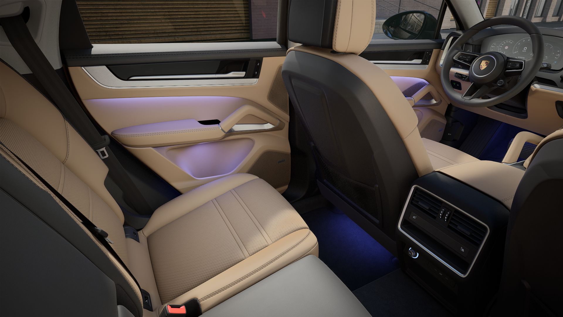 Interior view showing the back seats of Cayenne Coupe