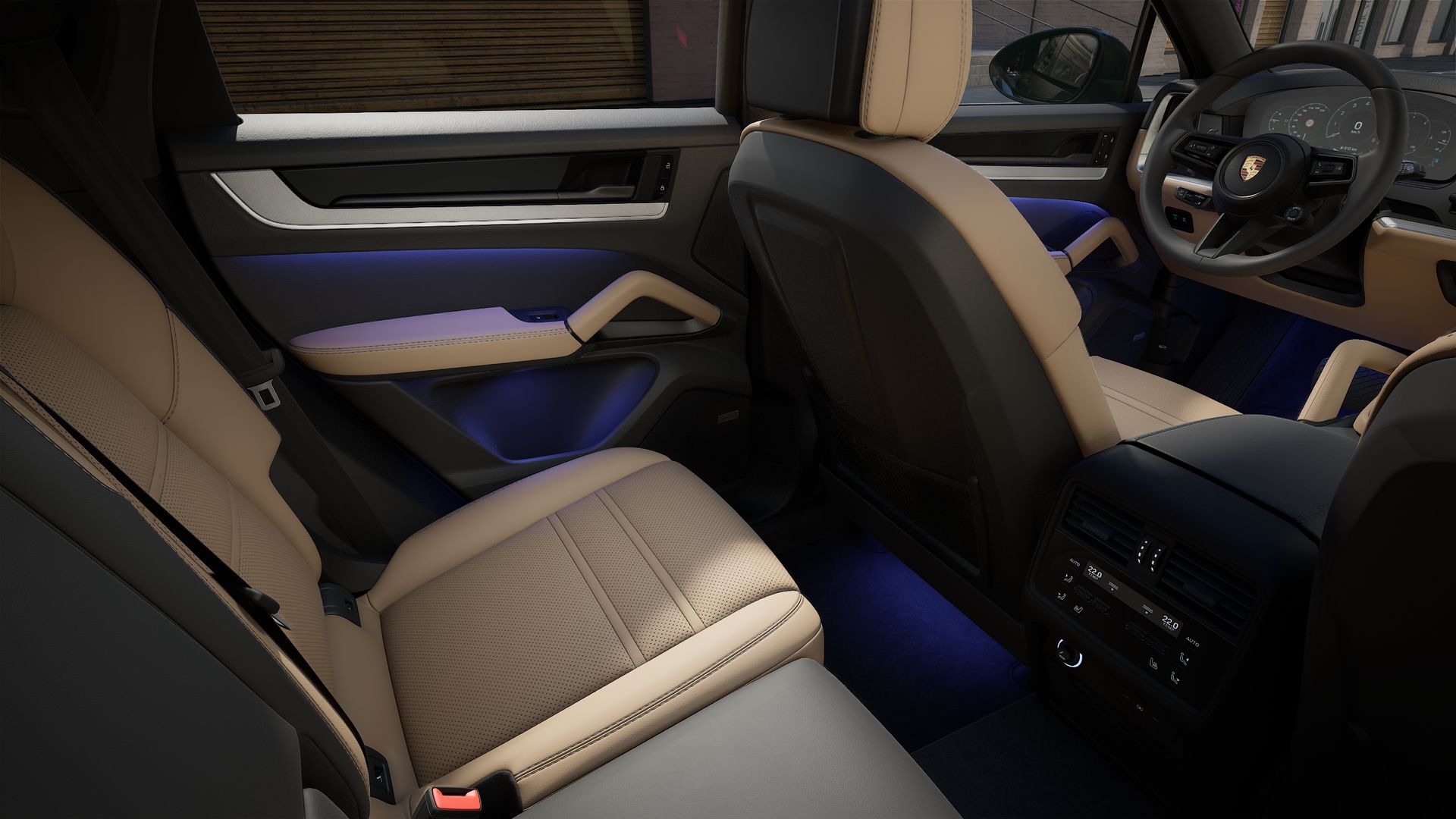 Interior view showing the back seats of Cayenne Coupe