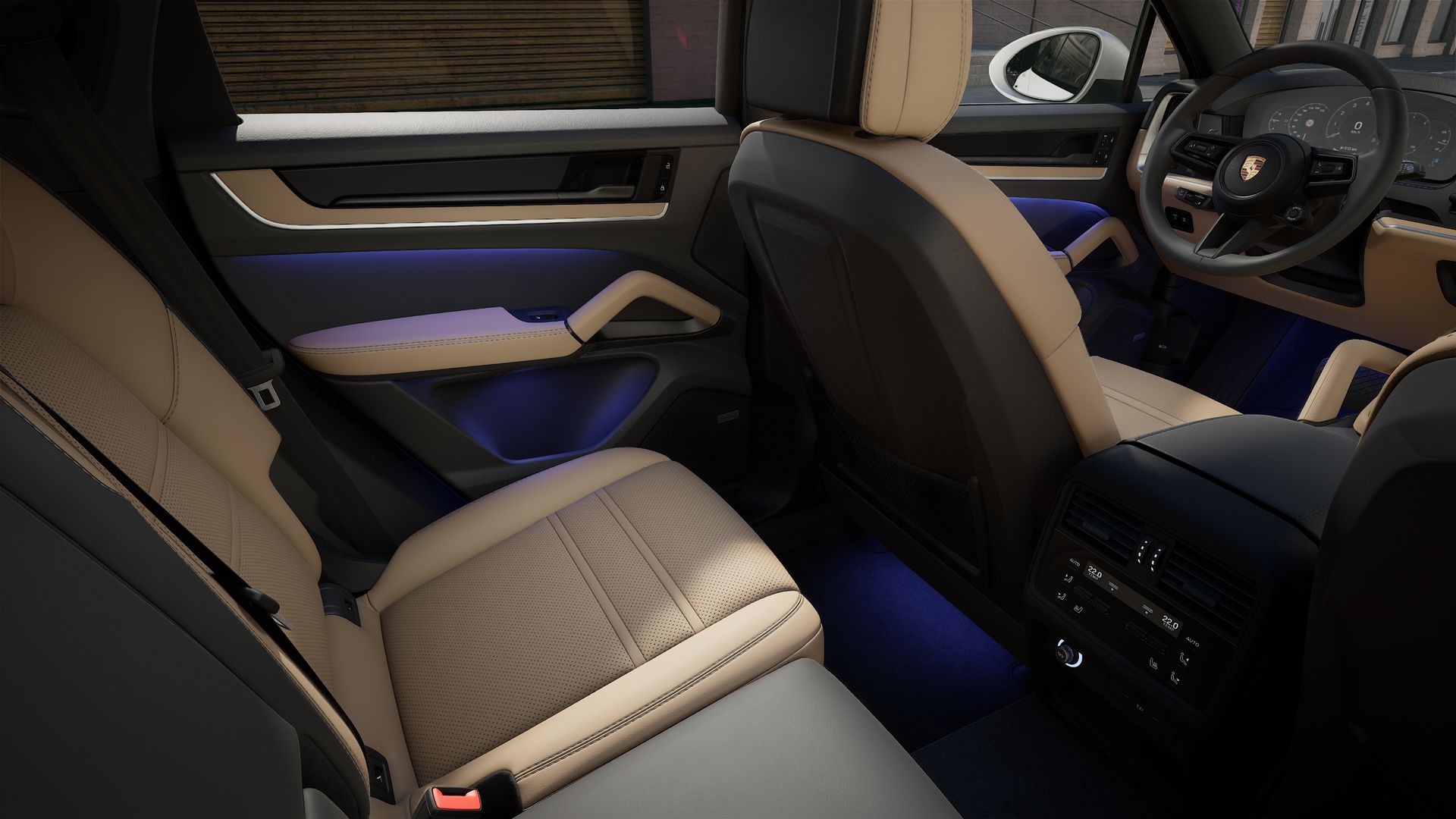 Interior view showing the back seats of Cayenne Coupe