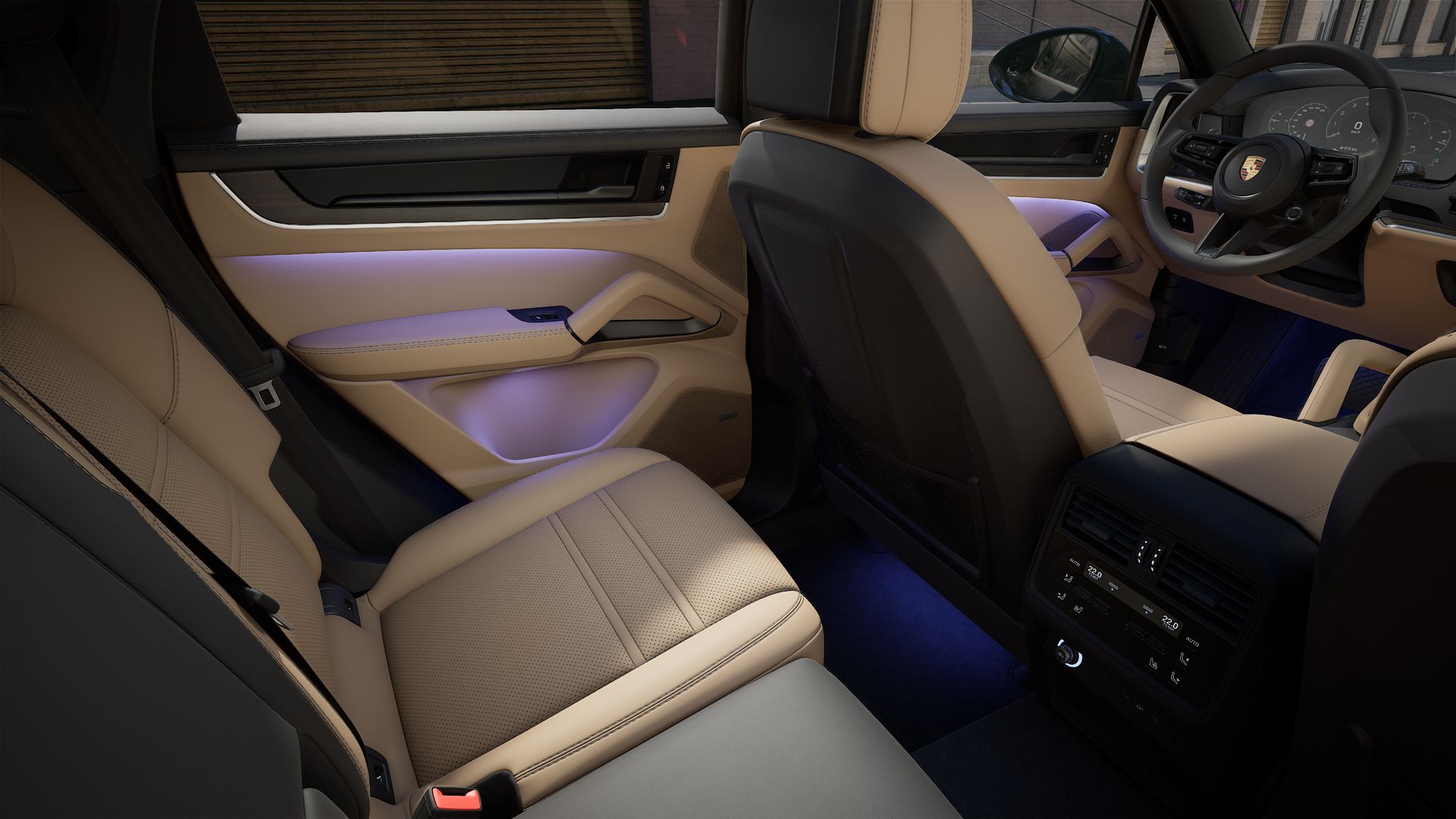 Interior view showing the back seats of Cayenne Coupe