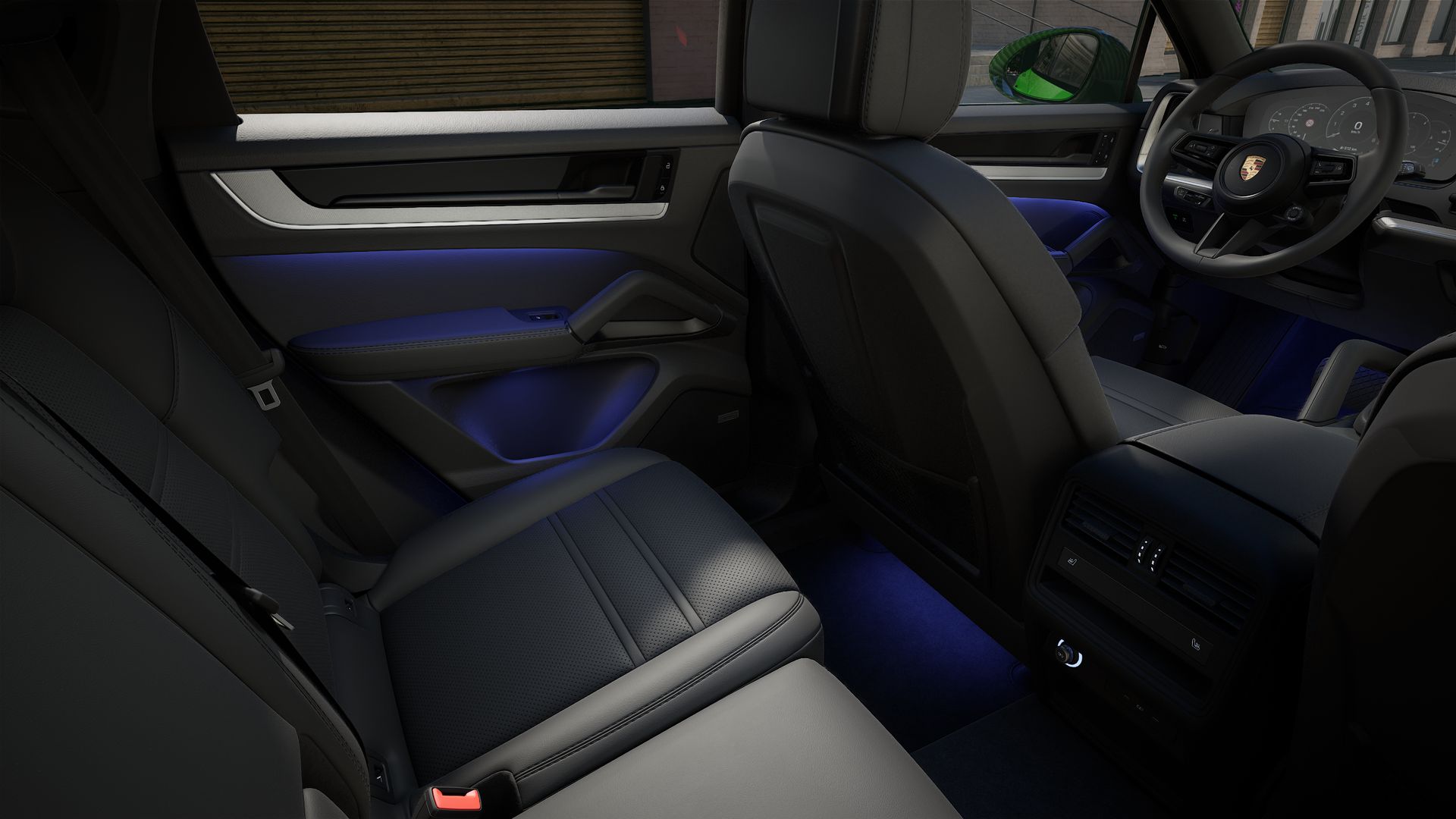 Interior view showing the back seats of Cayenne Coupe