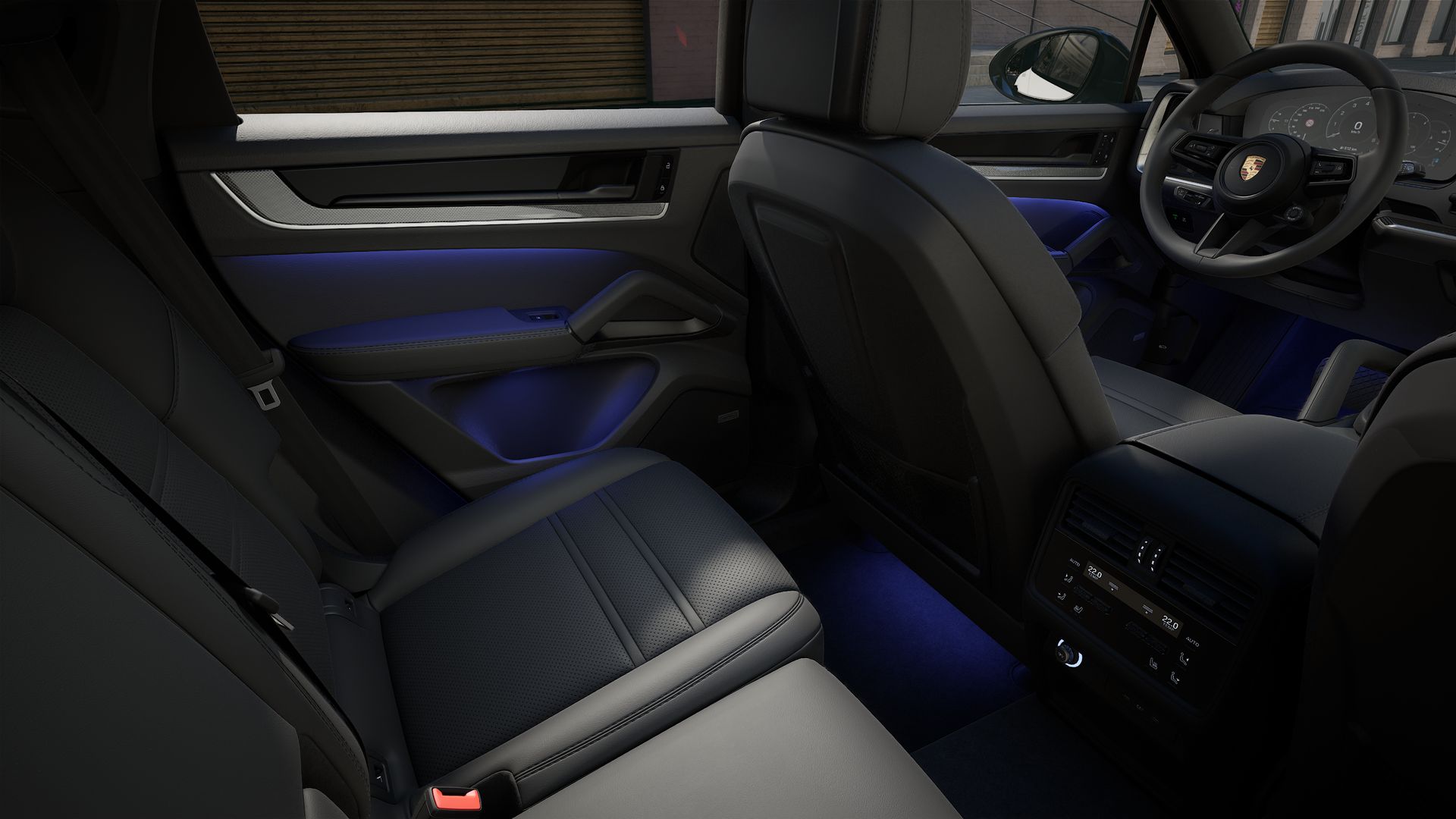 Interior view showing the back seats of Cayenne Coupe