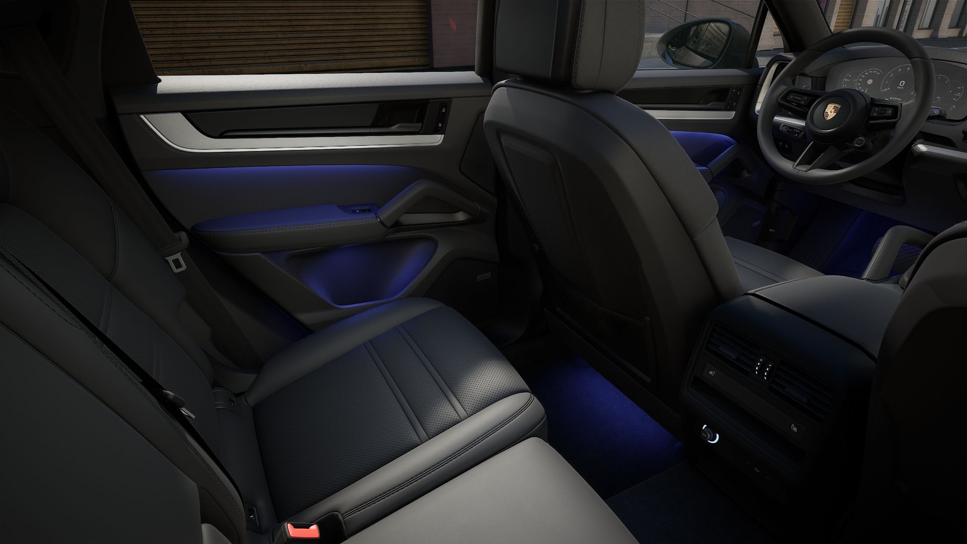 Interior view showing the back seats of Cayenne Coupe