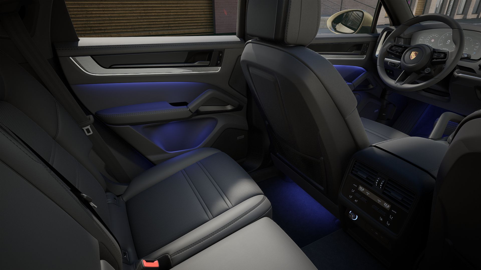 Interior view showing the back seats of Cayenne Coupe