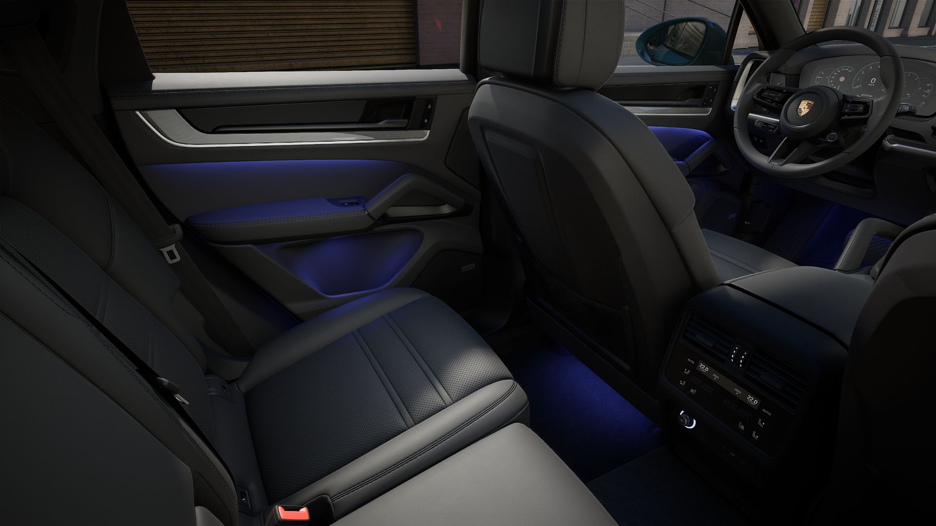 Interior view showing the back seats of Cayenne Coupe