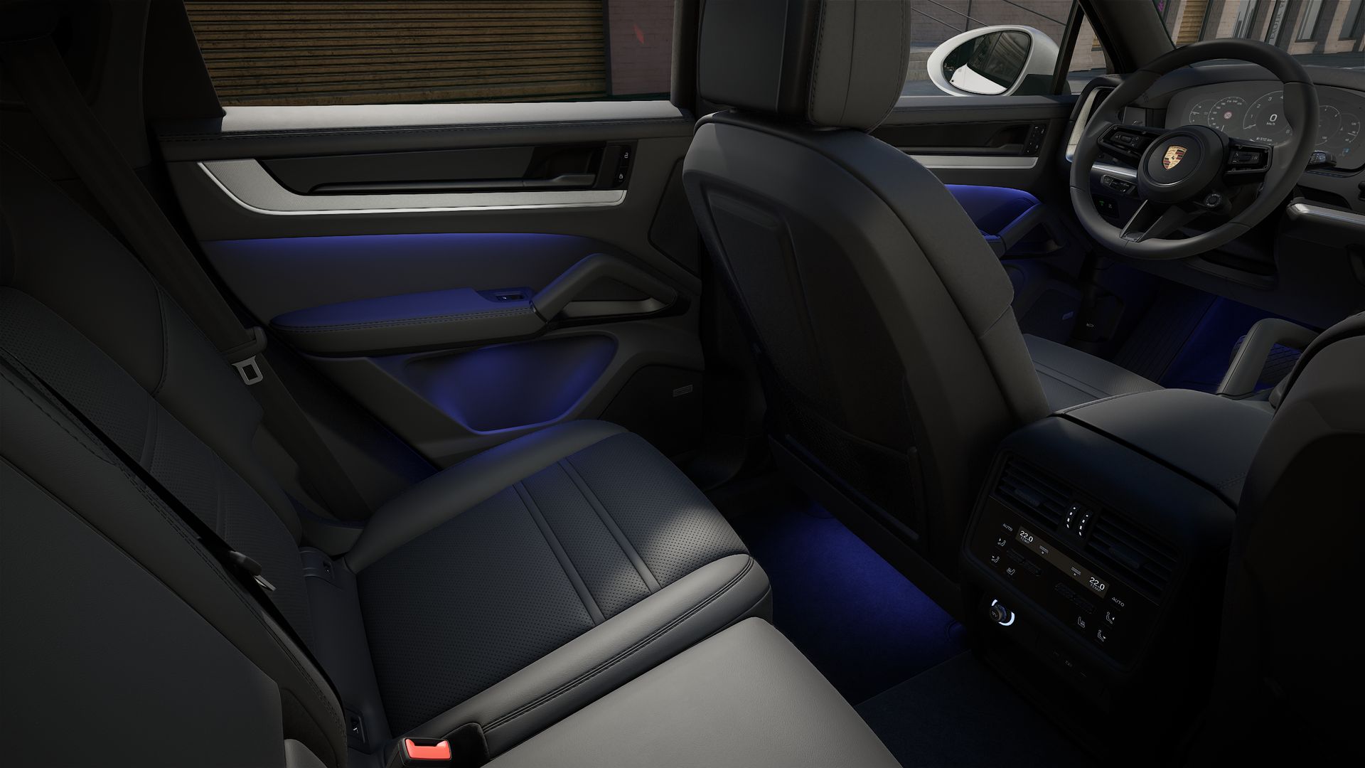 Interior view showing the back seats of Cayenne Coupe
