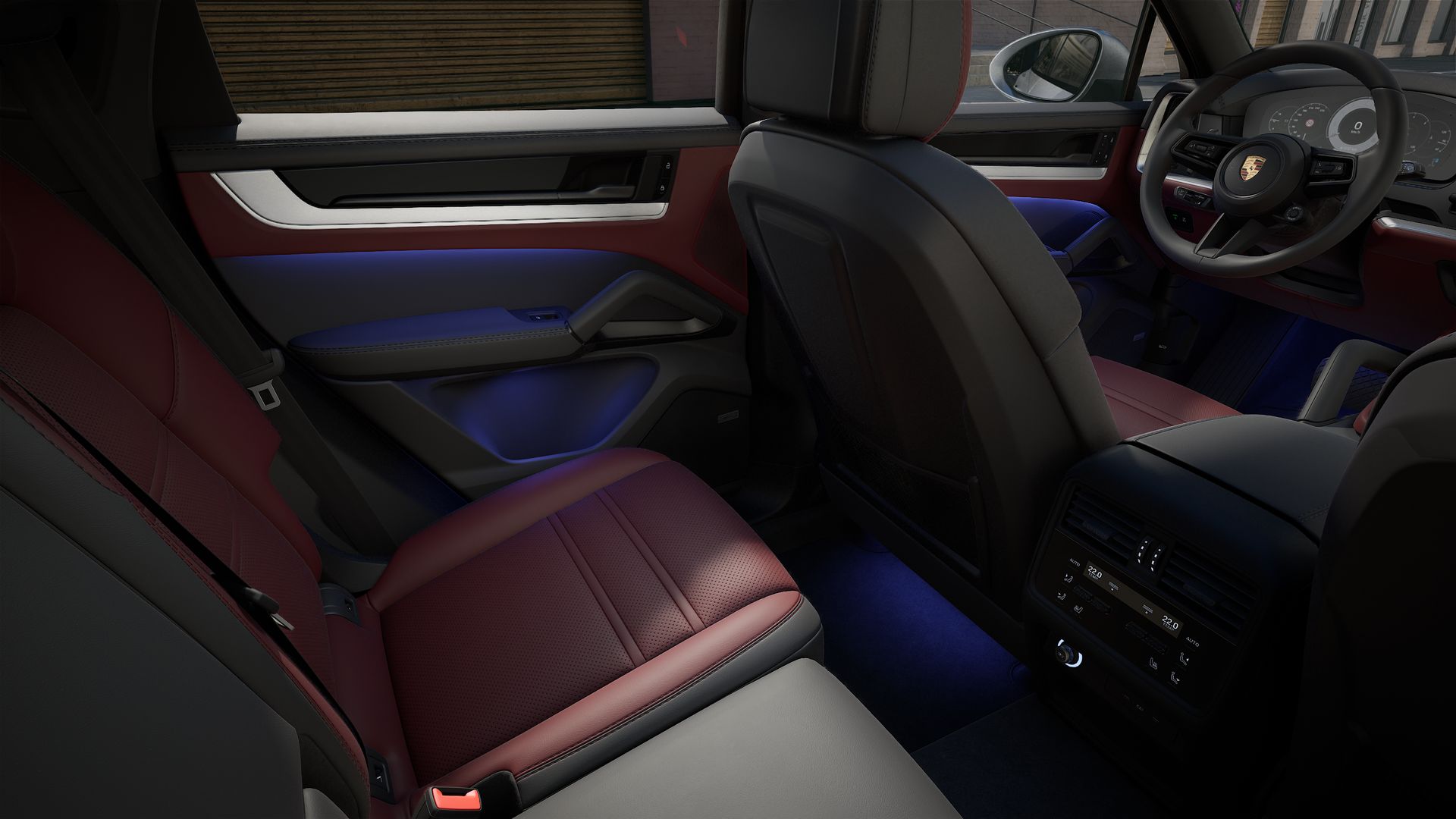 Interior view showing the back seats of Cayenne Coupe