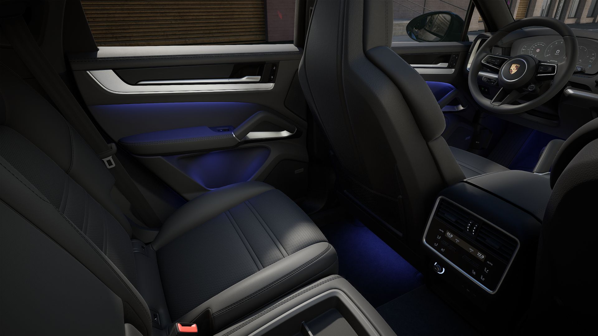 Interior view showing the back seats of Cayenne Coupe