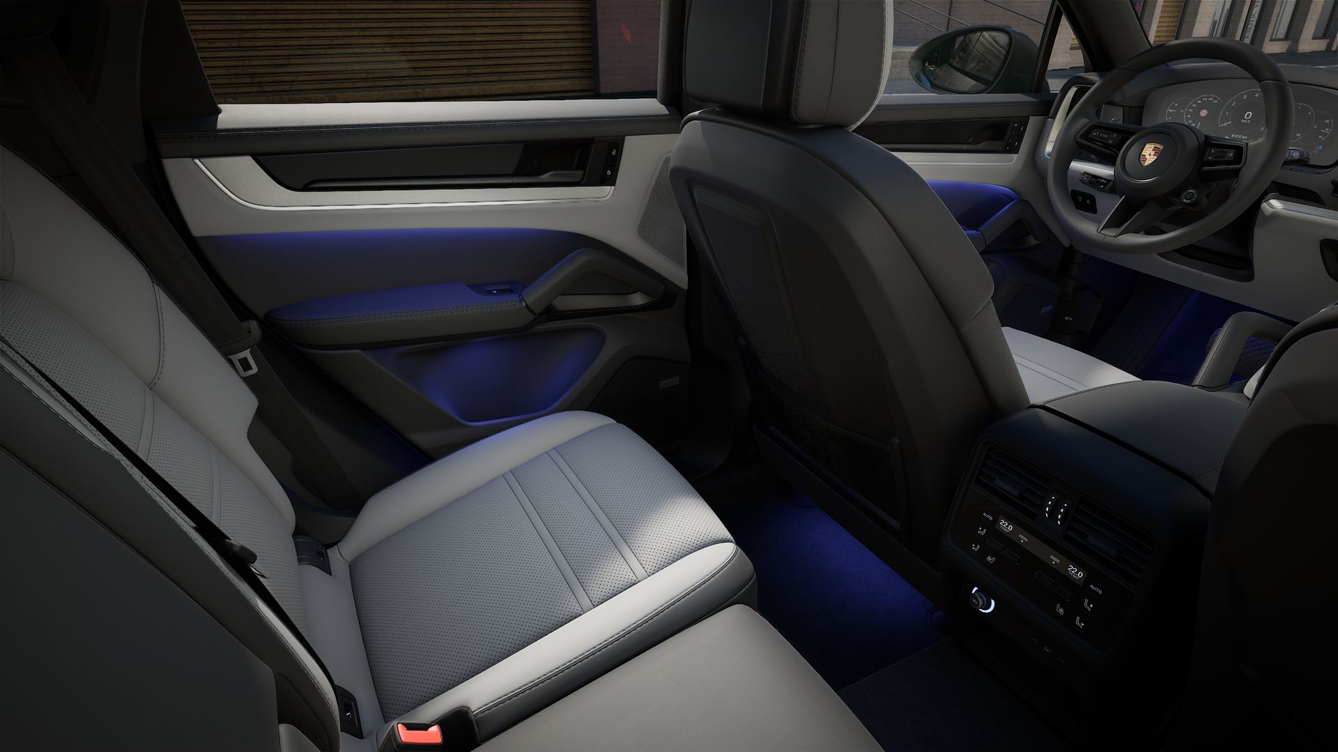Interior view showing the back seats of Cayenne Coupe