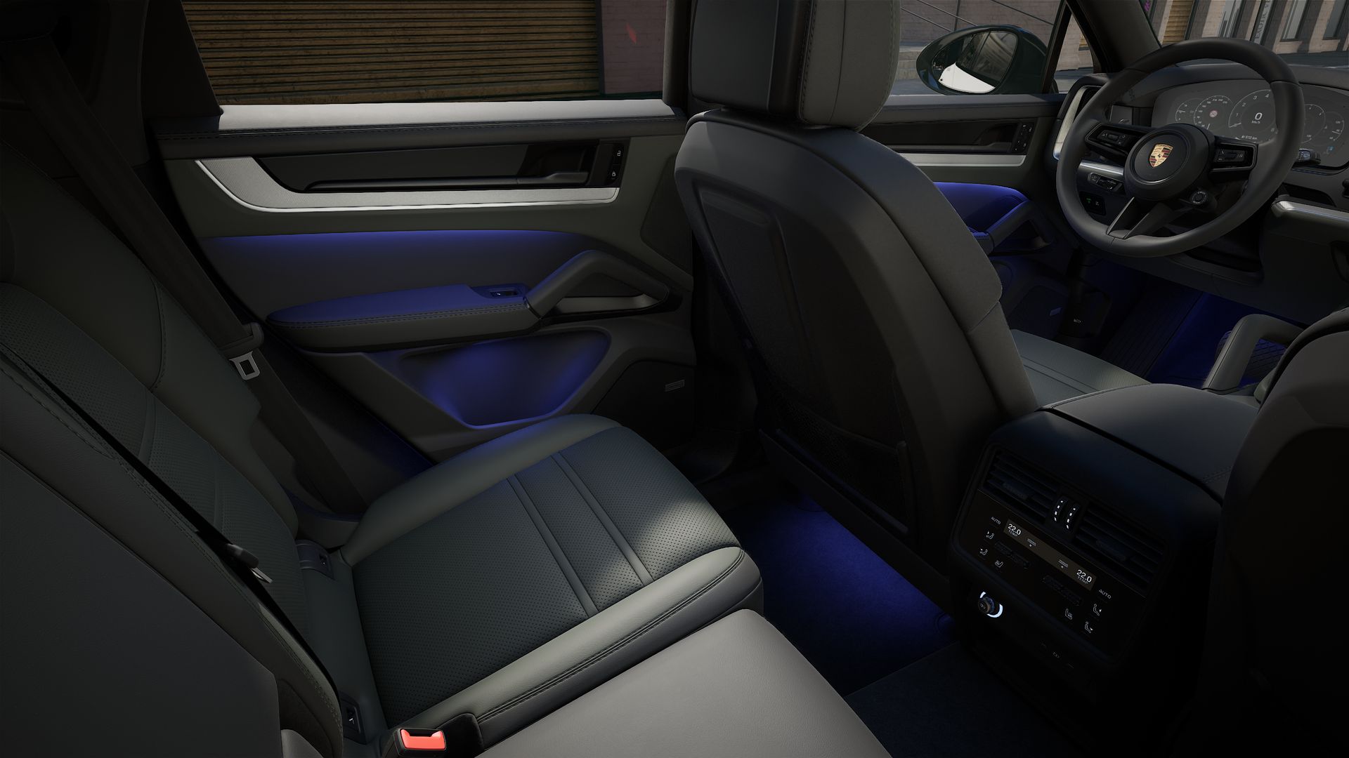 Interior view showing the back seats of Cayenne Coupe