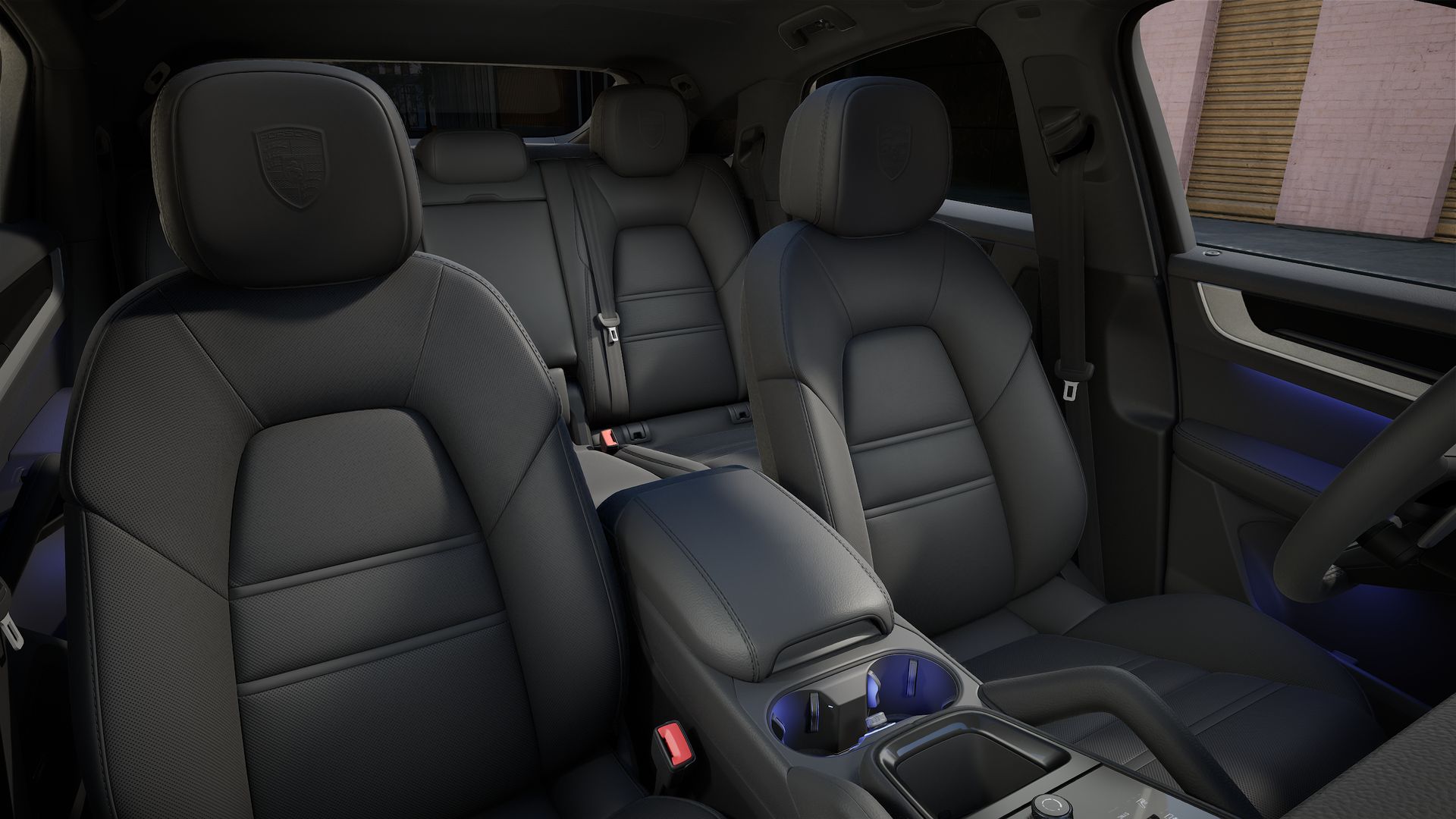 Interior view showing the front seats of Cayenne Coupe