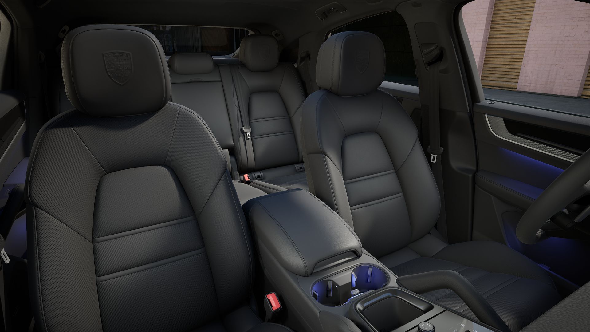 Interior view showing the front seats of Cayenne Coupe